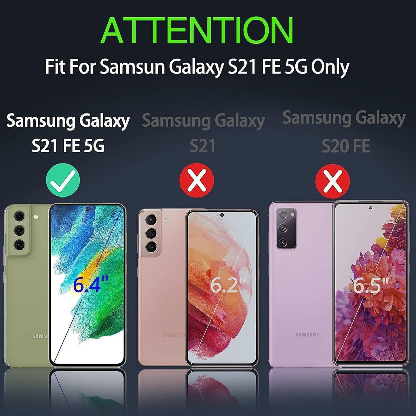 for Galaxy S21 FE 5G Case with Nano Explosion-Proof Film - 2 Pack Military Grade Double Shockproof Invisible Kickstand Case - Black