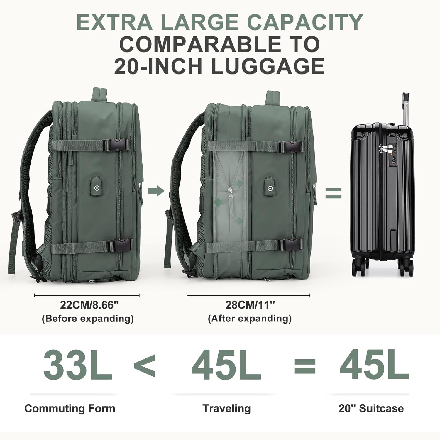 coowoz Large Travel Backpack For Women Men, Carry On Backpack,Hiking Backpack Waterproof Outdoor