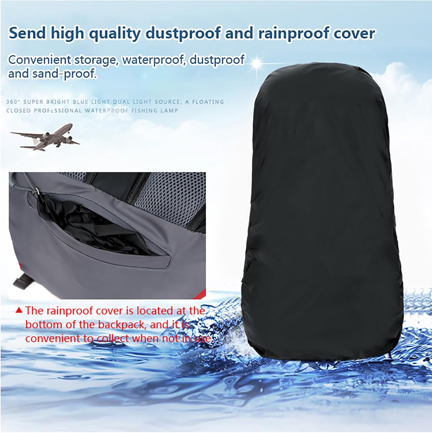 Bseash 60L Waterproof Hiking Camping Backpack with Rain Cover, Large Outdoor Sport Travel Daypack