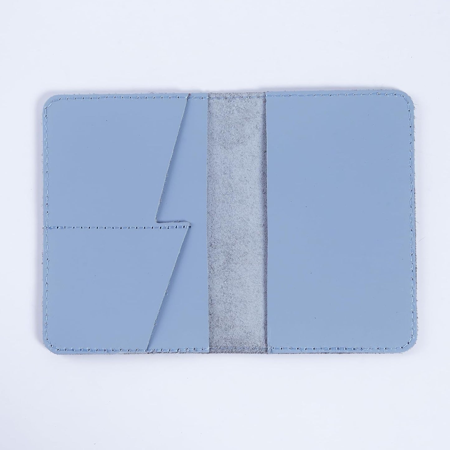 INCARNE Passport Cover - Travel Passport Wallet - Leather Passport Holder for Men Women Family with Card Slots & Note Compartmen - Sleeve Protector - Genuine Leather - Classic Light Blue