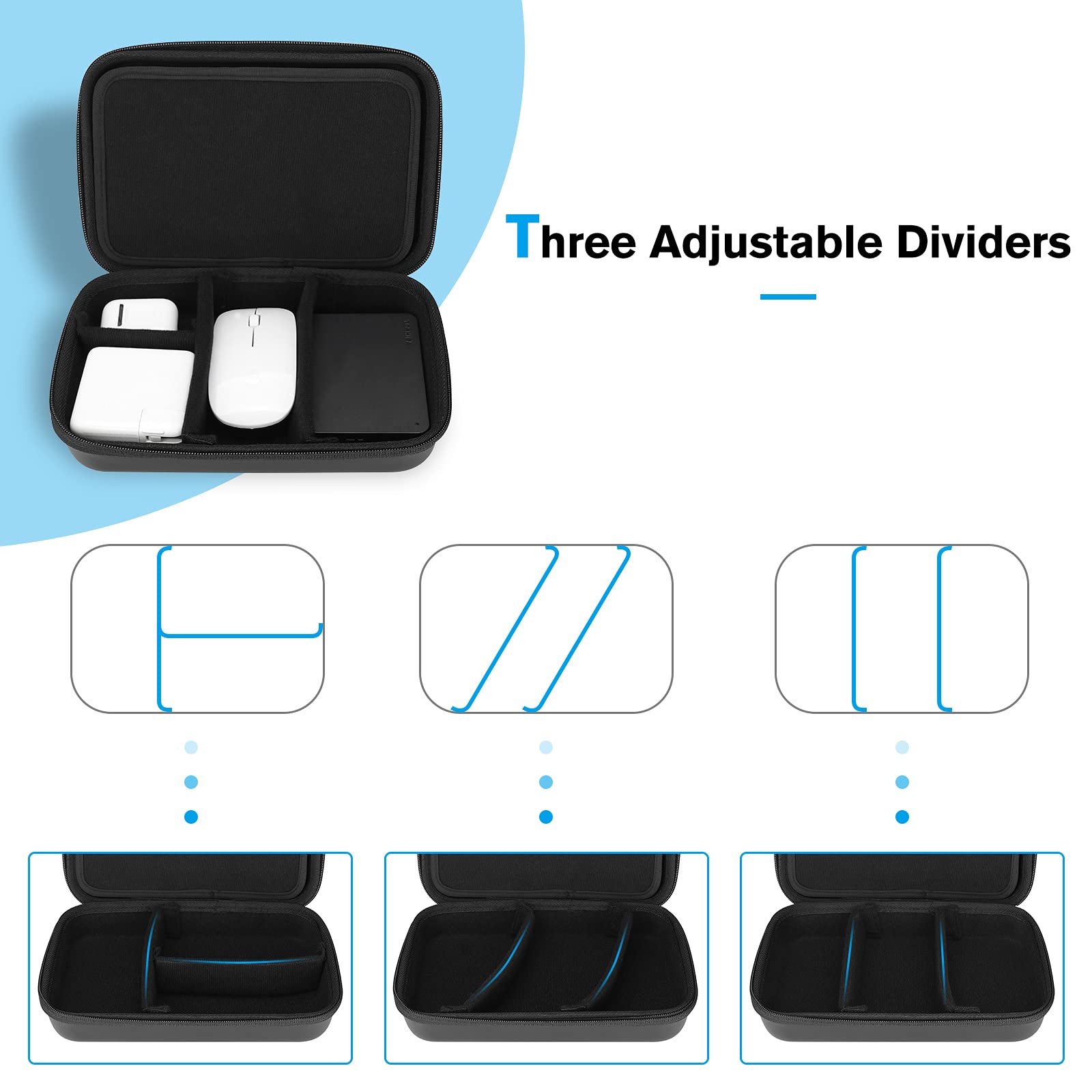 ProCase Hard Travel Electronic Organizer Case for MacBook Power Adapter Chargers Cables Power Bank