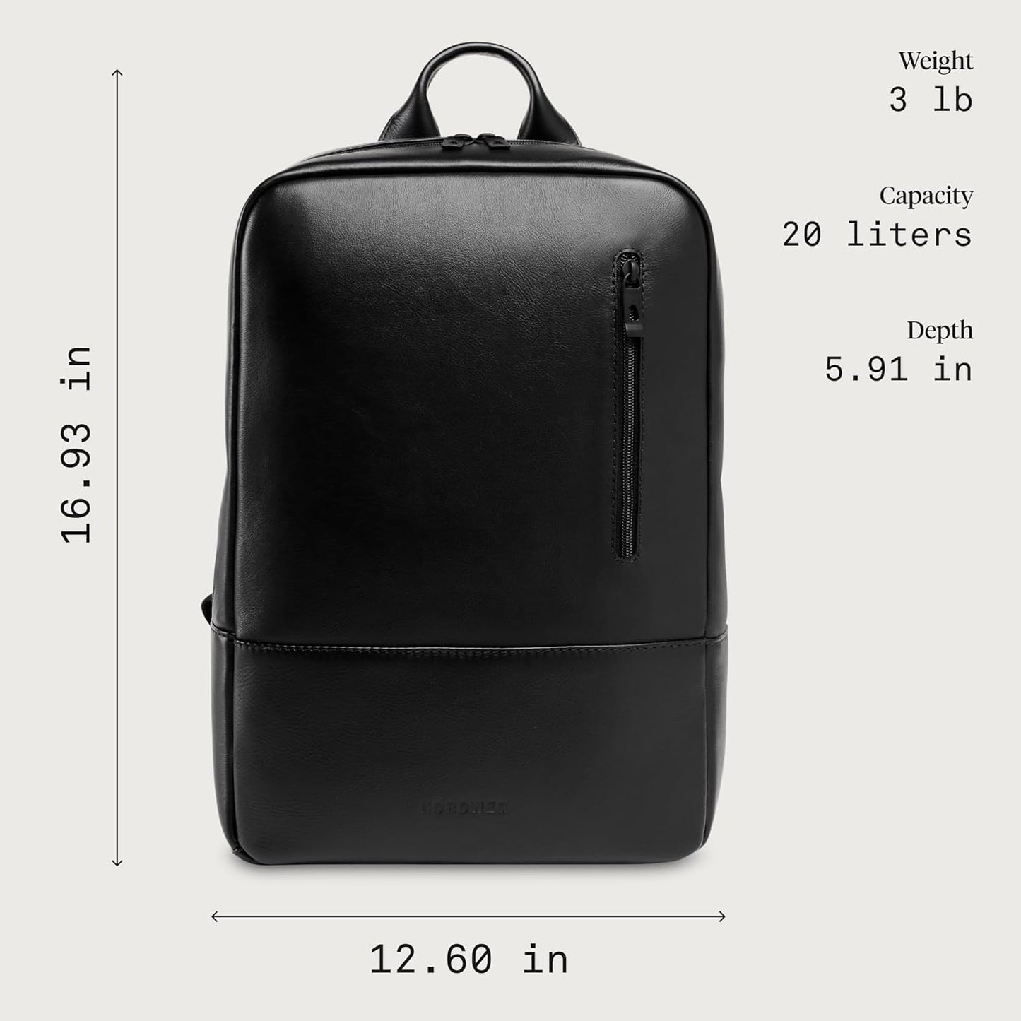 Nordweg Nomad Leather Laptop Backpack NW089A – Lightweight Daypack for Work & Travel – Fits Laptops