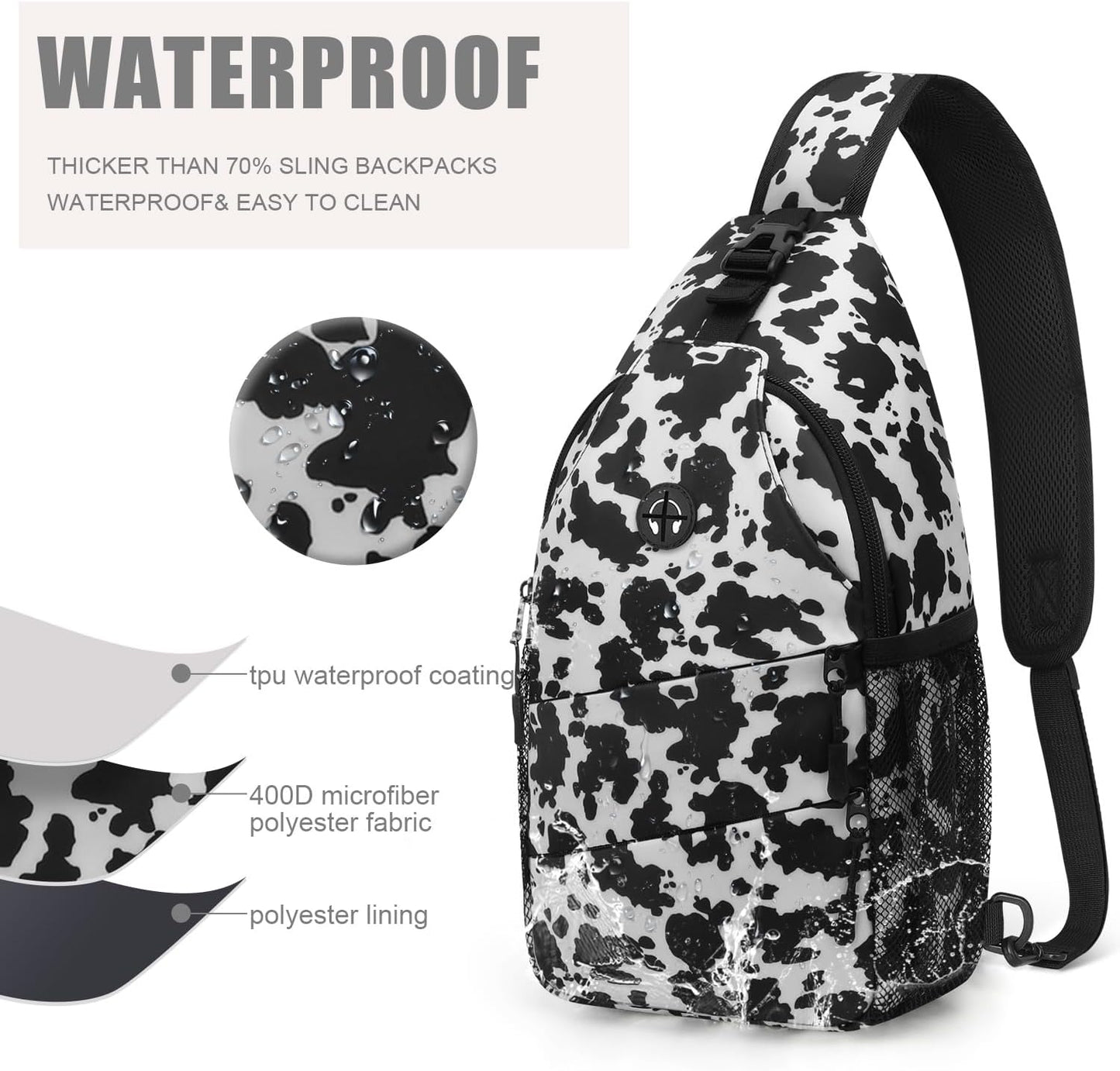 Crossbody Bags for Women Men Trendy Sling Bag Backpack Casual Chest Bag with Convertible Shoulder