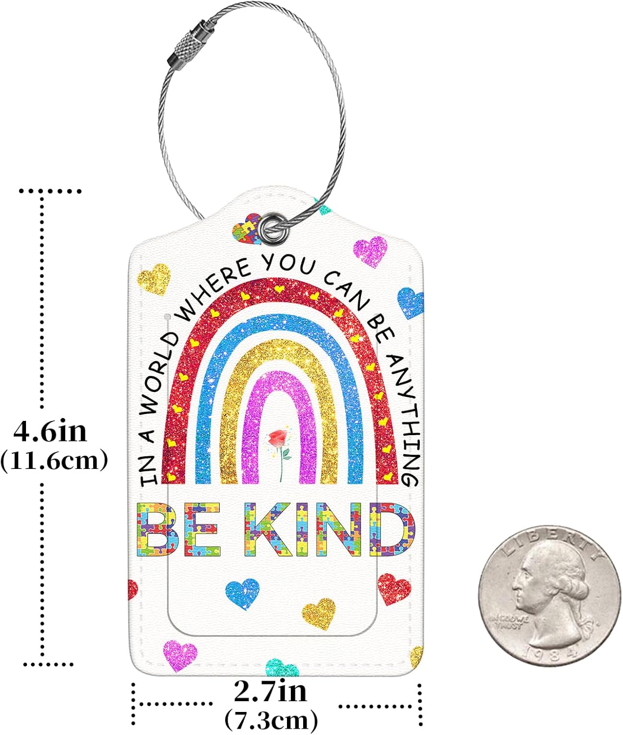 2 Pcs Luggage Tags for Suitcases, PU Leather Cruise Ship Luggage Tags with Privacy Cover Label