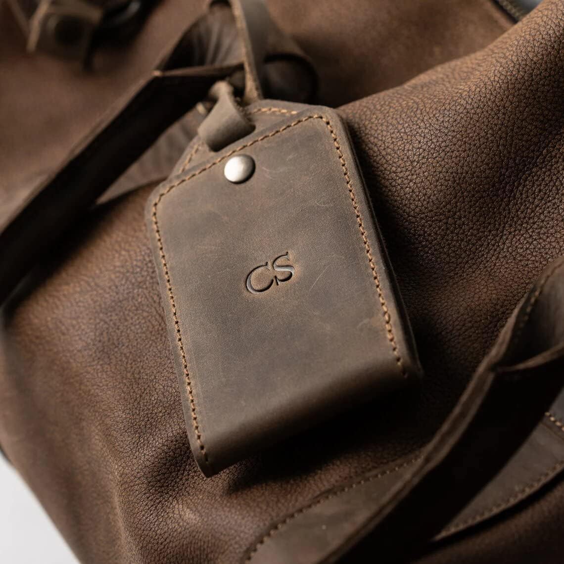 PEGAI Personalized Leather Luggage Tags for Suitcases | Handmade Travel Essentials Luggage Tag