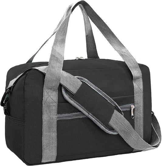For Spirit Airlines Personal Item Bag 18x14x8 in Underseat Carry-on Luggage foldable Travel Duffle Bag for Airplanes(30L, Black)