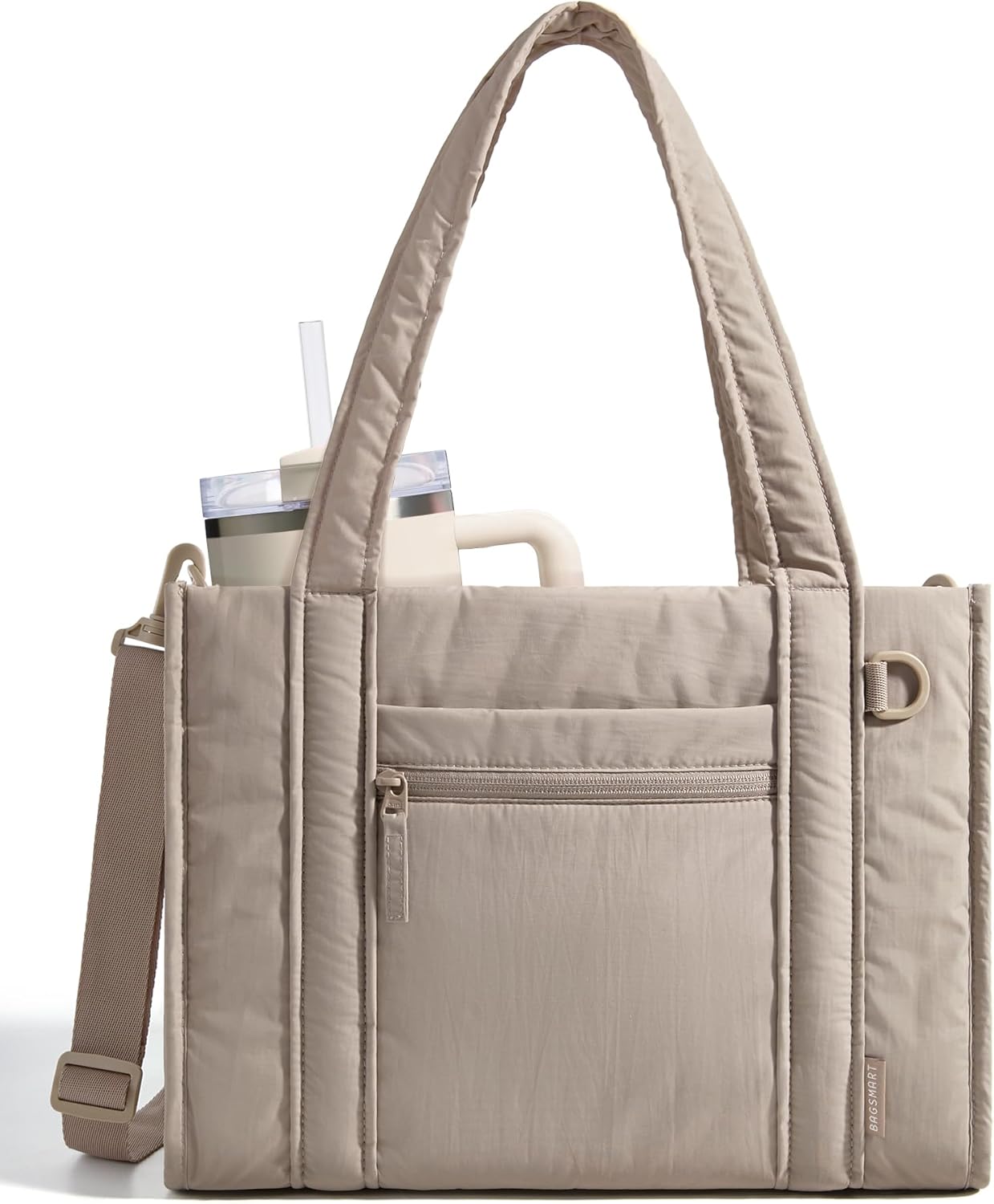 BAGSMART Small Tote Bag for Women, Crossbody Bag with Zipper, Crush Bow Purses for Travel Work College