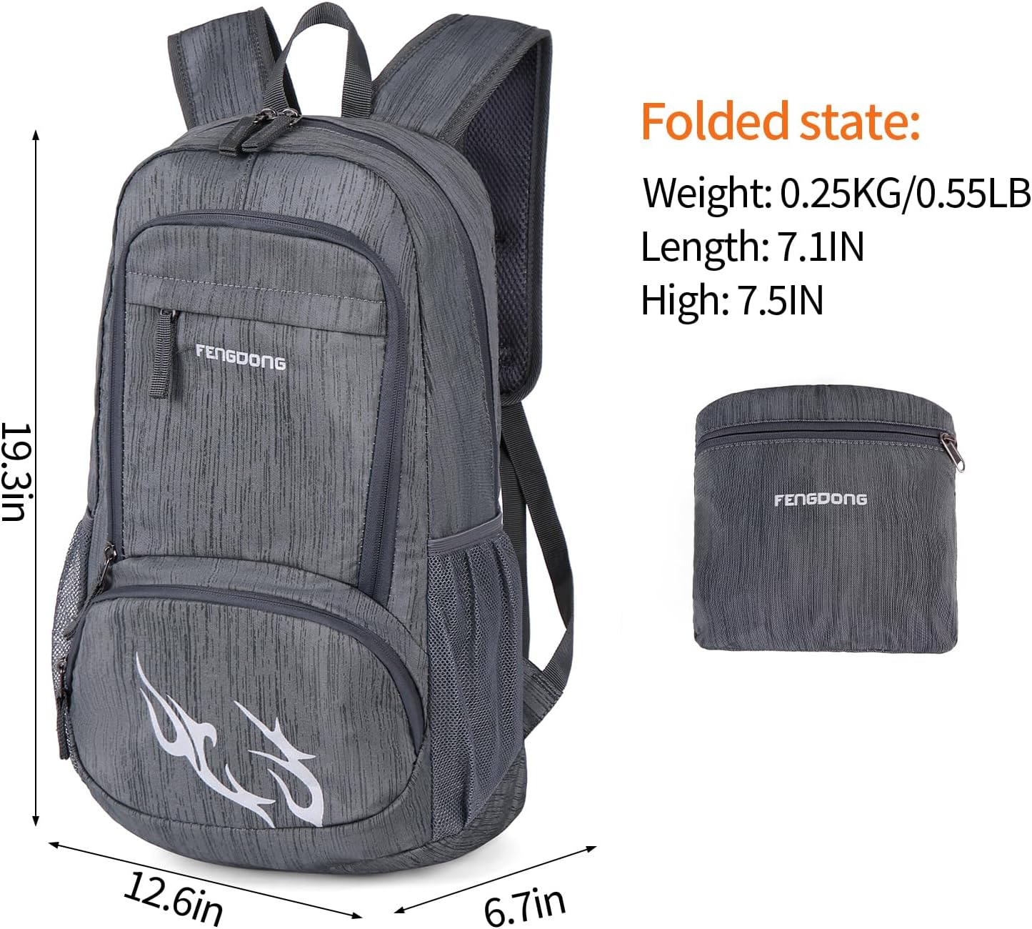 FENGDONG 35L Lightweight Foldable Waterproof Packable Travel Small Hiking Backpack Daypack for men women