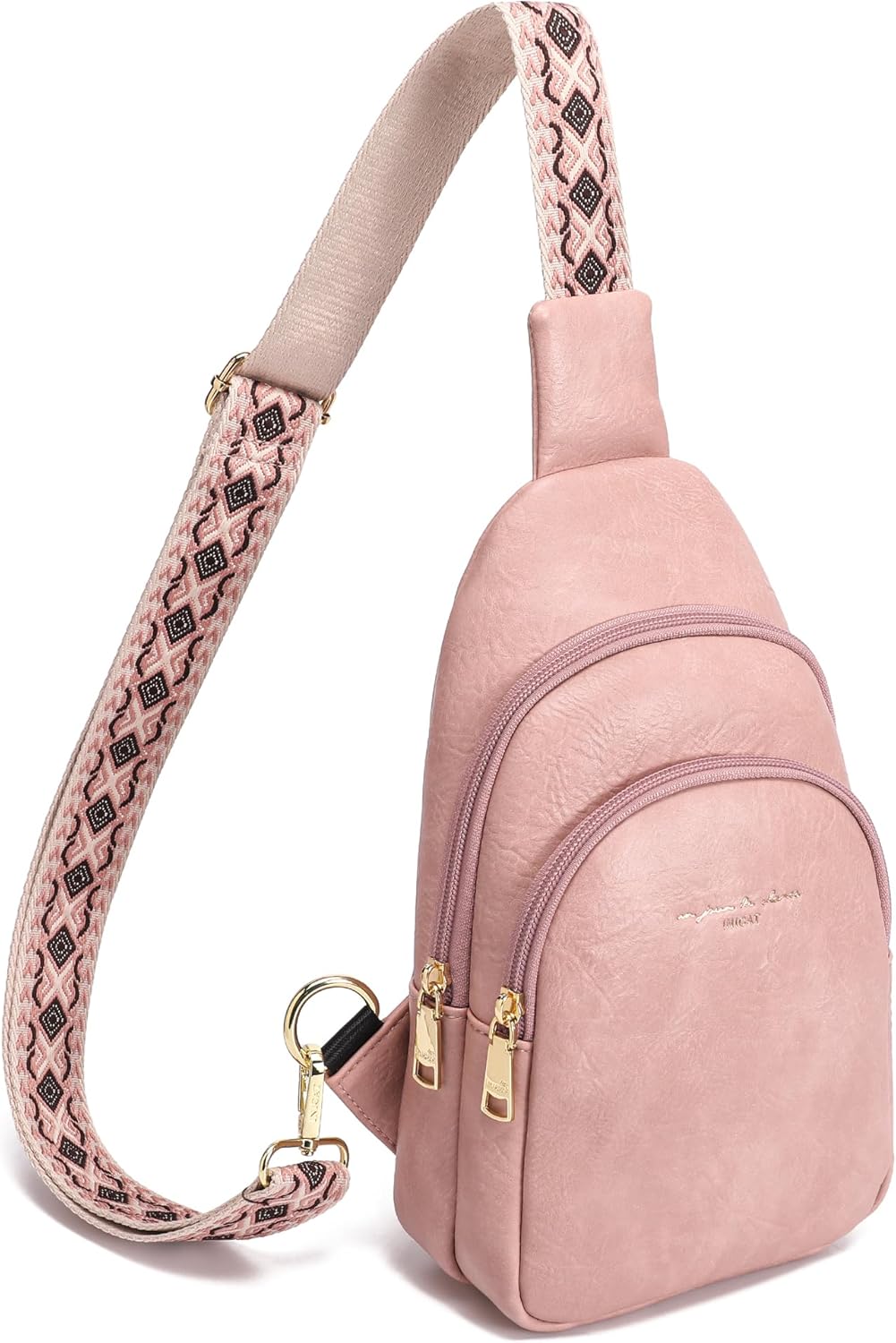 INICAT Crossbody Sling Bags Travel Cross Body Purses Faux Leather Fanny Packs Chest Bag for Women