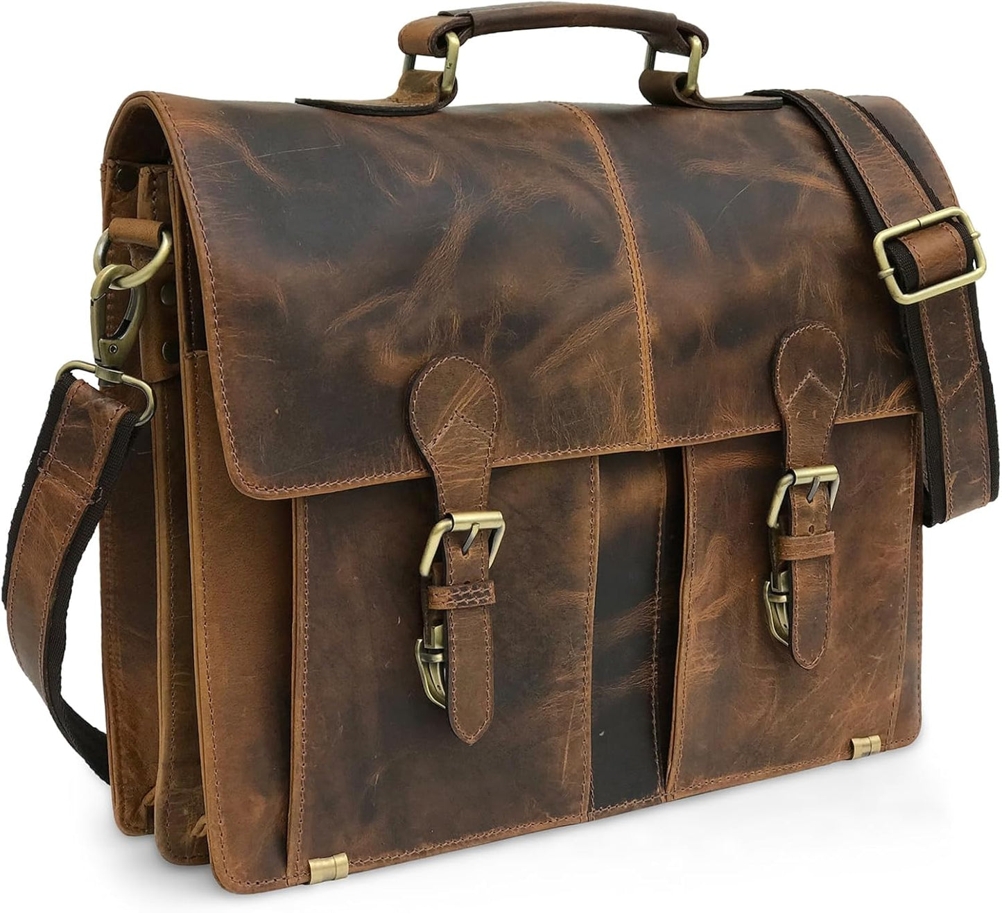 VANSI Leather Laptop Bag Brief Case cross Body Messenger Bag Office Bag For Men and Women 16"