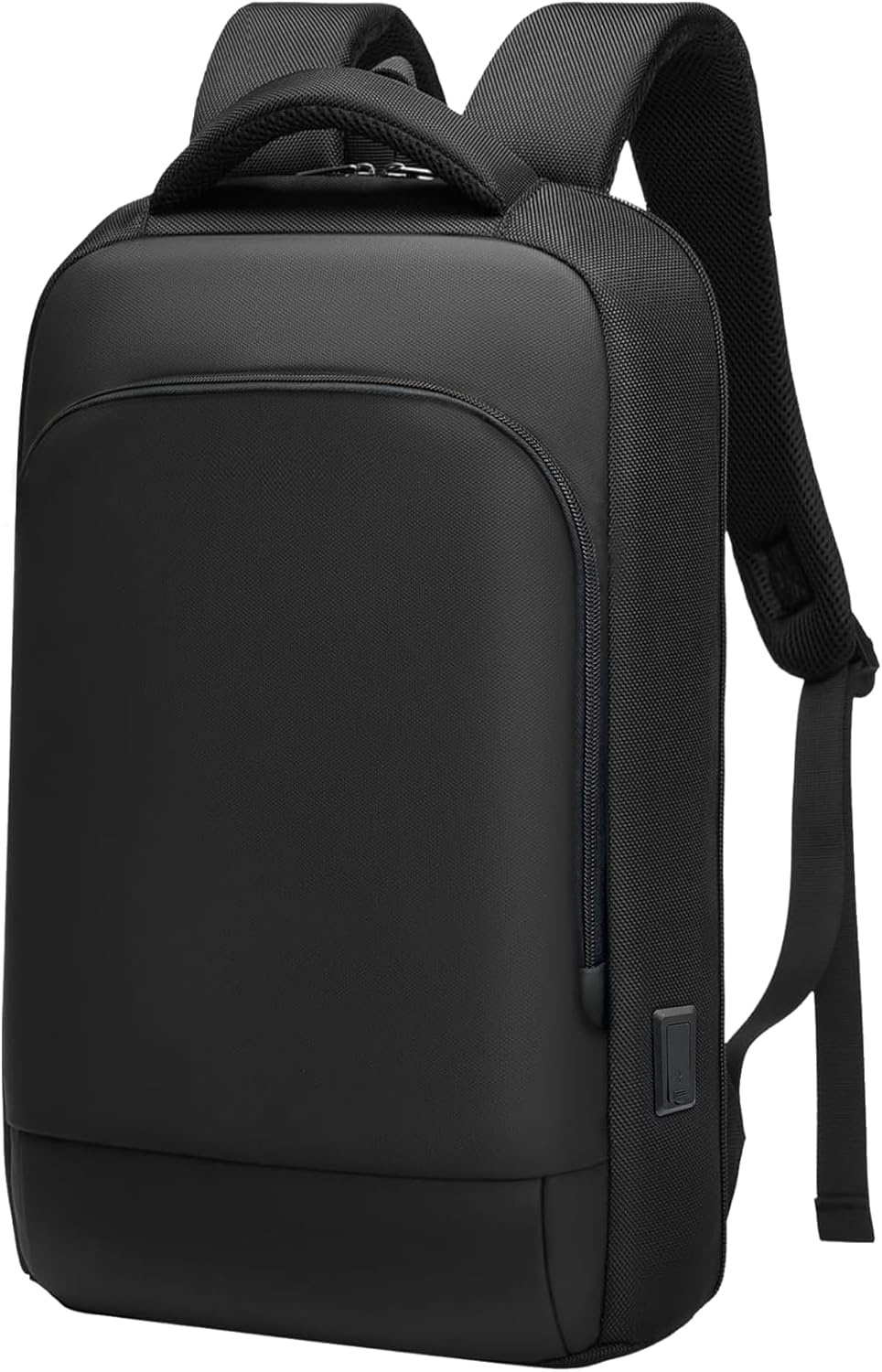 Slim Laptop Backpack for Men, Business Backpack with Charging Port, Tech Backpack for 15.6 inch Laptop for Work Office (Black)