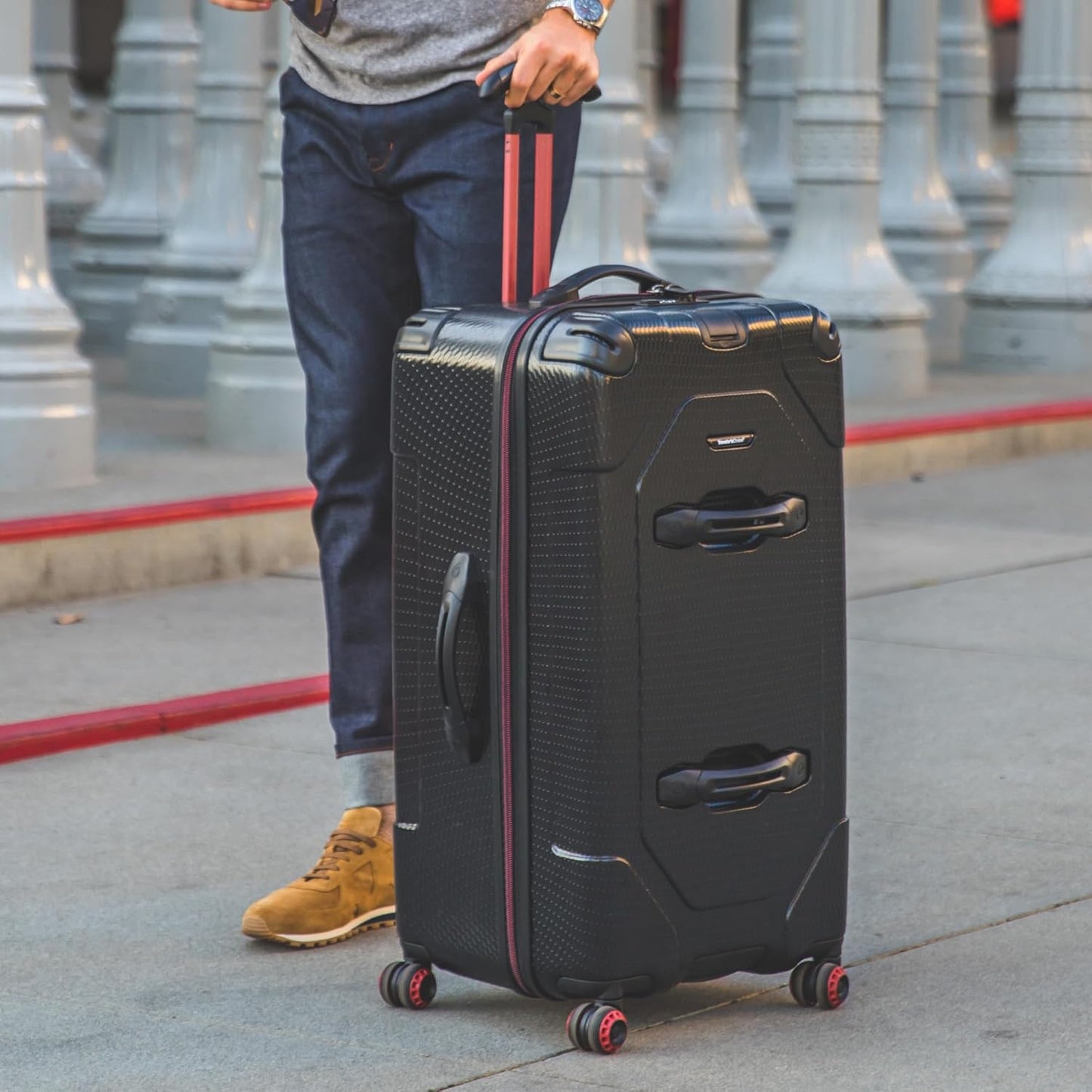 Traveler's Choice Maxporter II Hardside Polycarbonate Spinner Wheels, American Flag, 30" Trunk Luggage