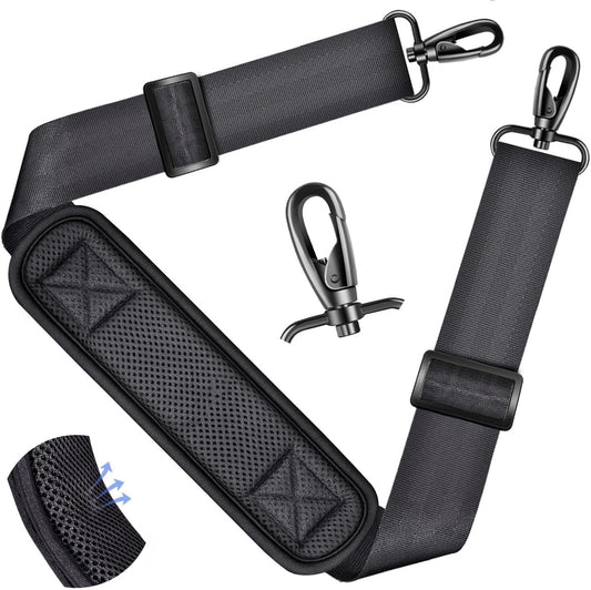 ZINZ Shoulder Strap - 59 Inch Universal Heavy-duty Adjustable Strap with Ultra-thick Fixed Breathable Pad for Laptop, Gym, Camera Bag and More -Dark gray