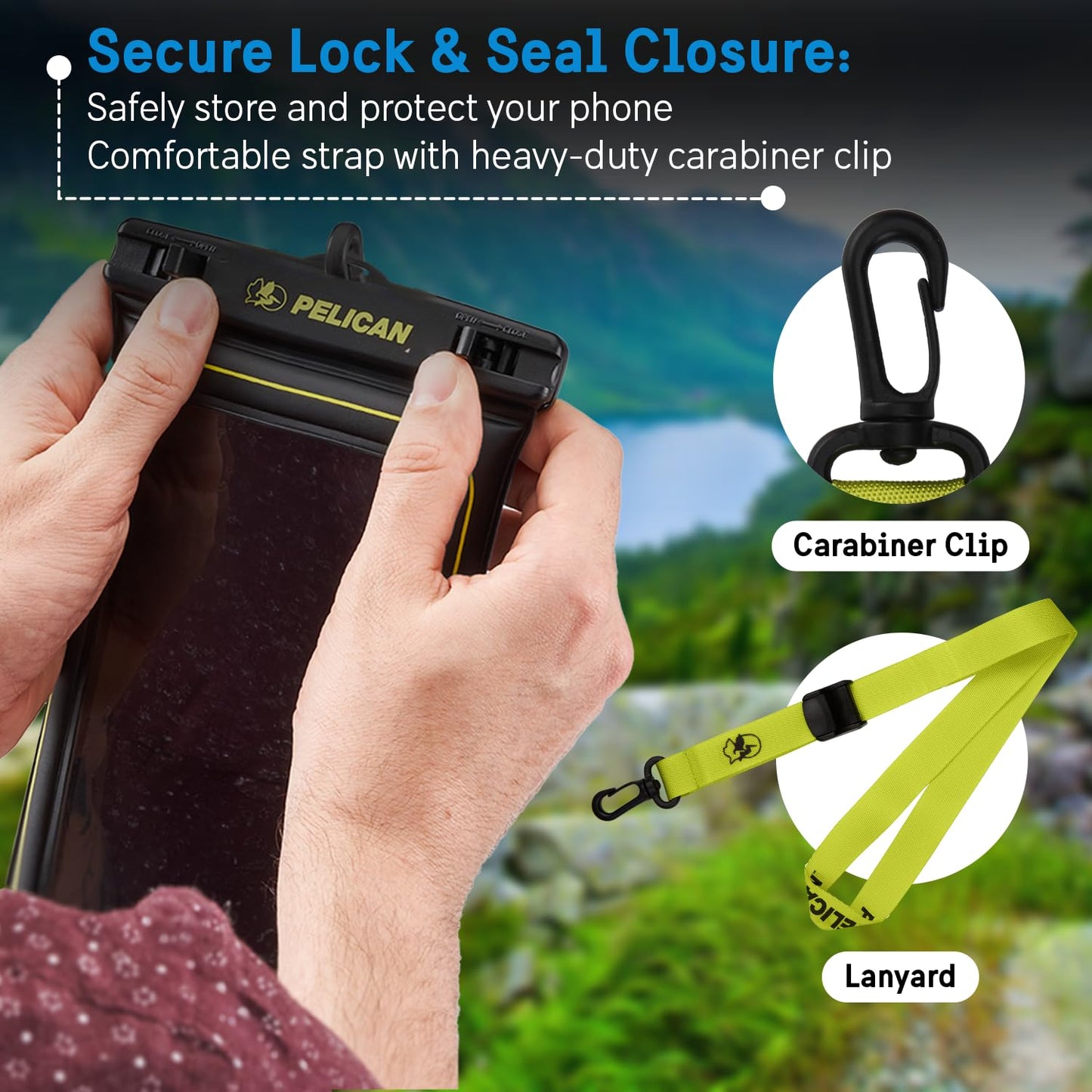 Pelican Marine Waterproof Phone Pouch (XL) - Black/Hi-Vis Yellow