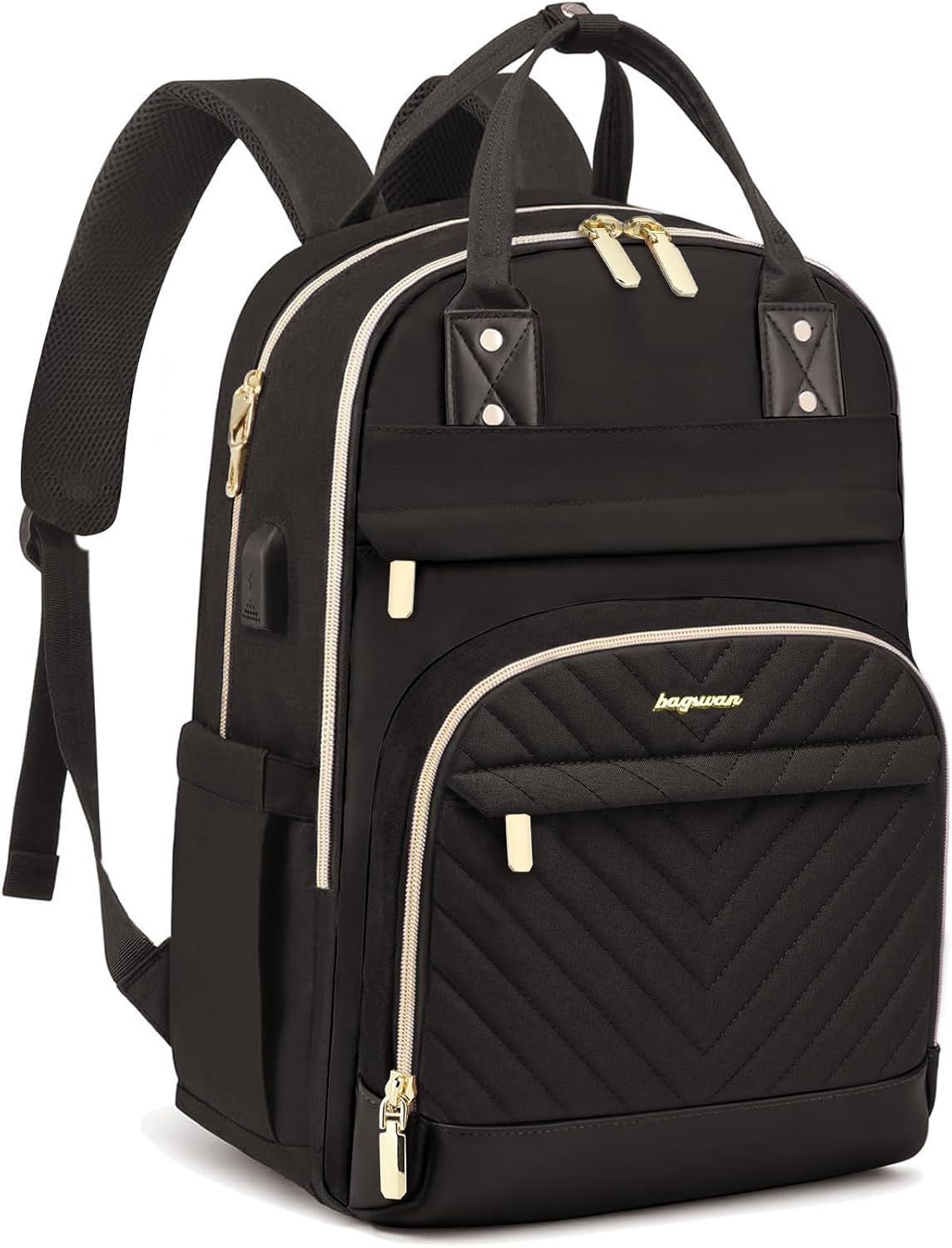 Laptop Backpack for Women Work Bag - 15.6 inch Black Travel Backpack College Backpack with USB