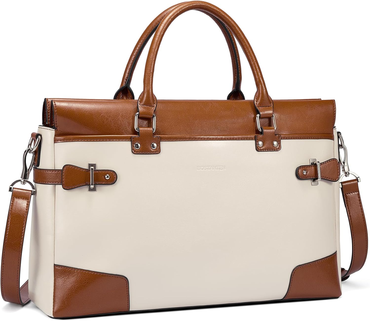 BOSTANTEN Briefcase for Women Leather Laptop Bag 15.6 inch Computer Messenger Office Business Work