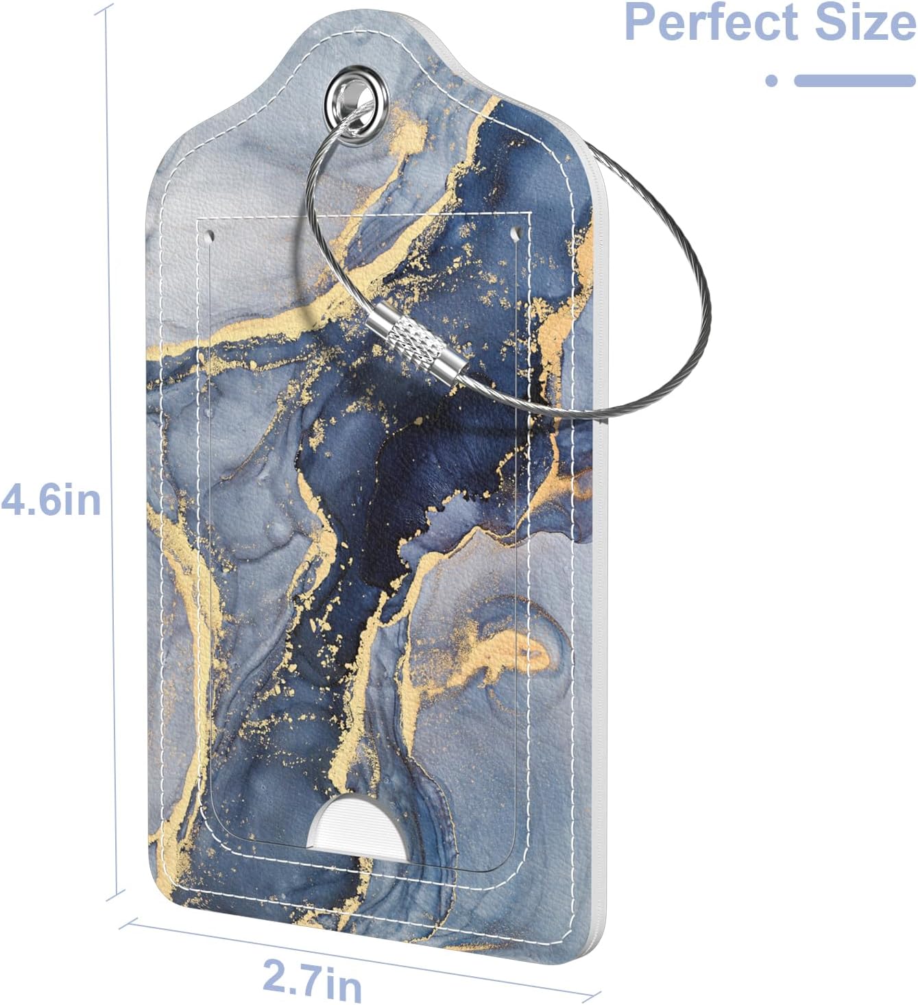 2 Pack PU Leather Luggage Tags for Suitcase, Travel Cruise Luggage Tag with Privacy Flap, Name ID