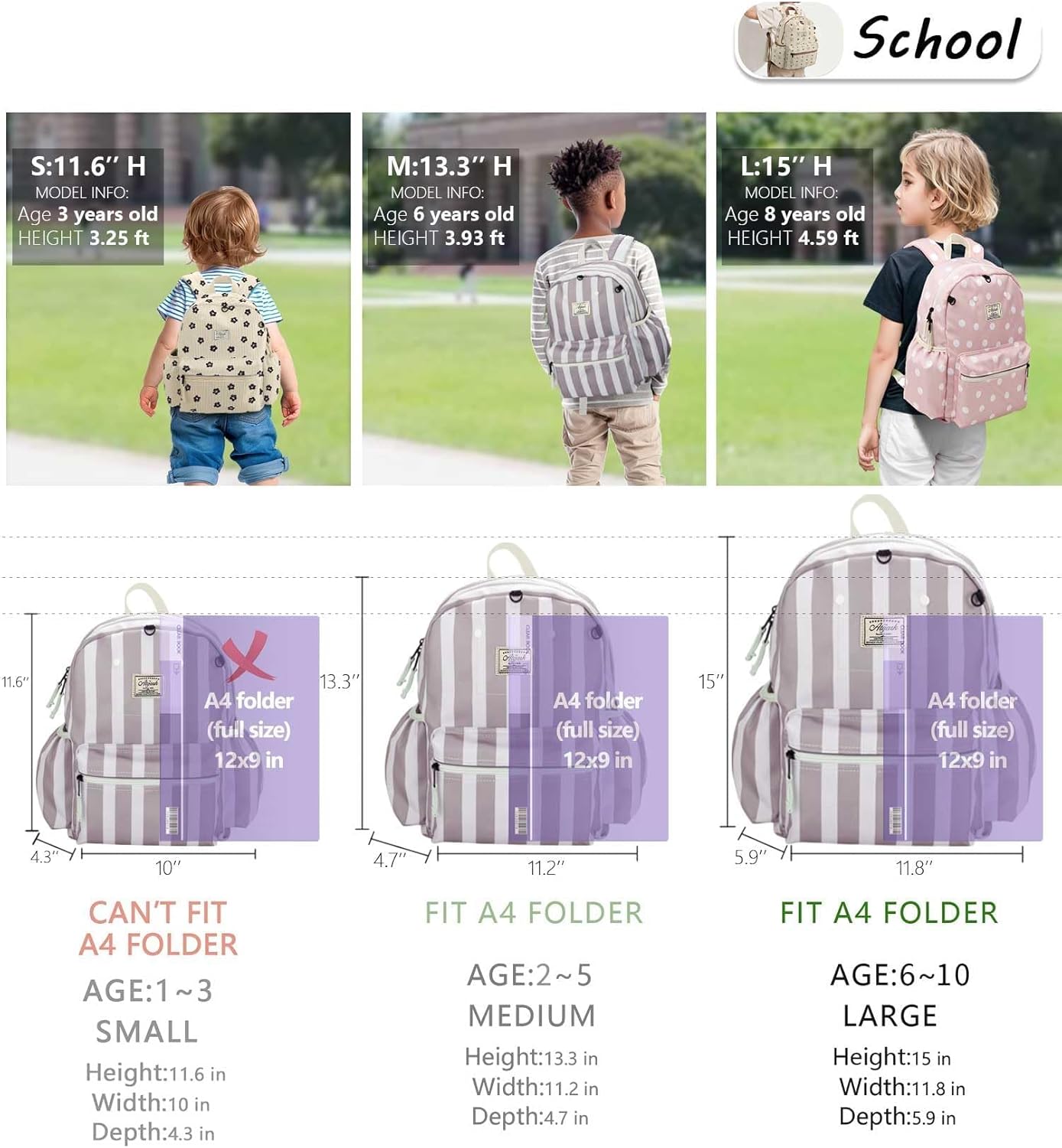 Corduroy Kids Backpack for Boys 6-10: Boys Girls Backpacks for Elementary Kindergarten 15” H Fit Folder
