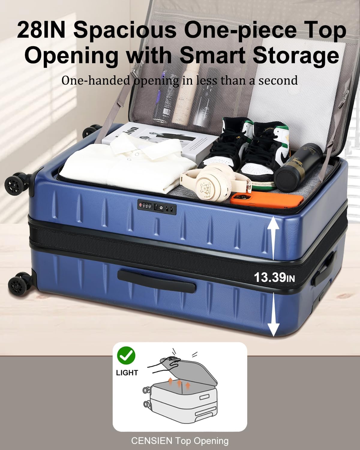 Luggage Sets 2 Pieces, 20 Inch Carry On Luggage and Expandable 28 Inch Checked Luggage with Spinner