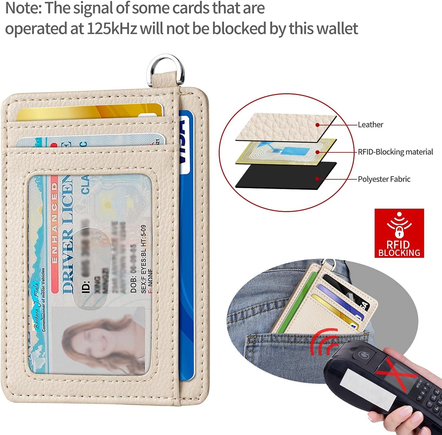 EcoVision Slim Minimalist Front Pocket Wallet, RFID Blocking Credit Card Holder Wallet with Detachable D-Shackle for Men Women