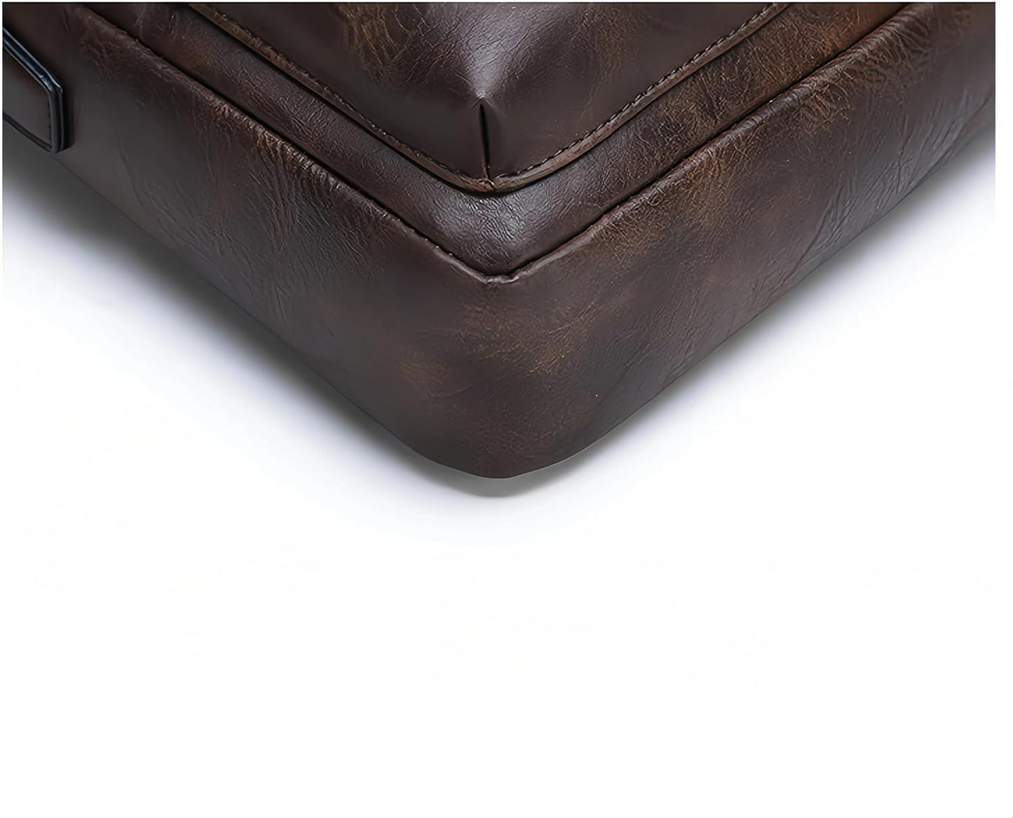 Vintage Leather Laptop Briefcase, 16 Inch Messenger Bag, Crossbody Shoulder Computer Satchel for Men Office Computer Bag