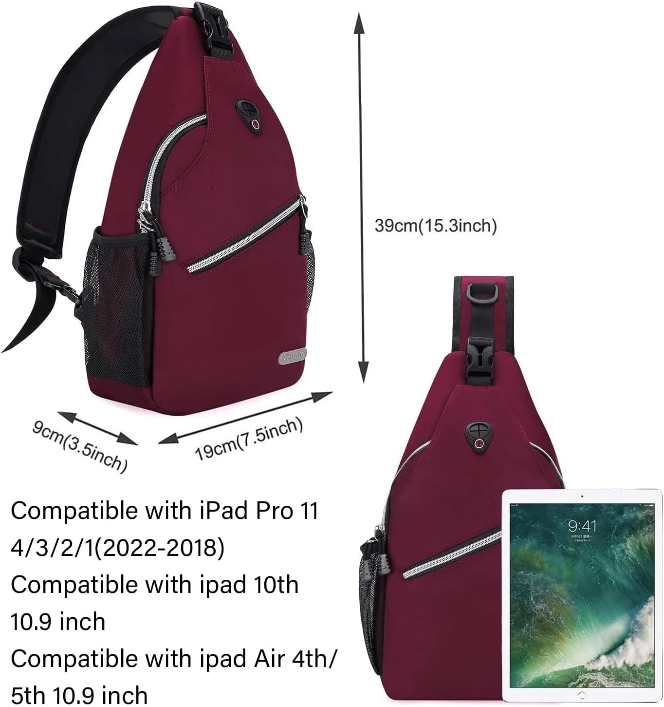 MOSISO Sling Backpack, Multipurpose Crossbody Shoulder Bag Travel Hiking Daypack