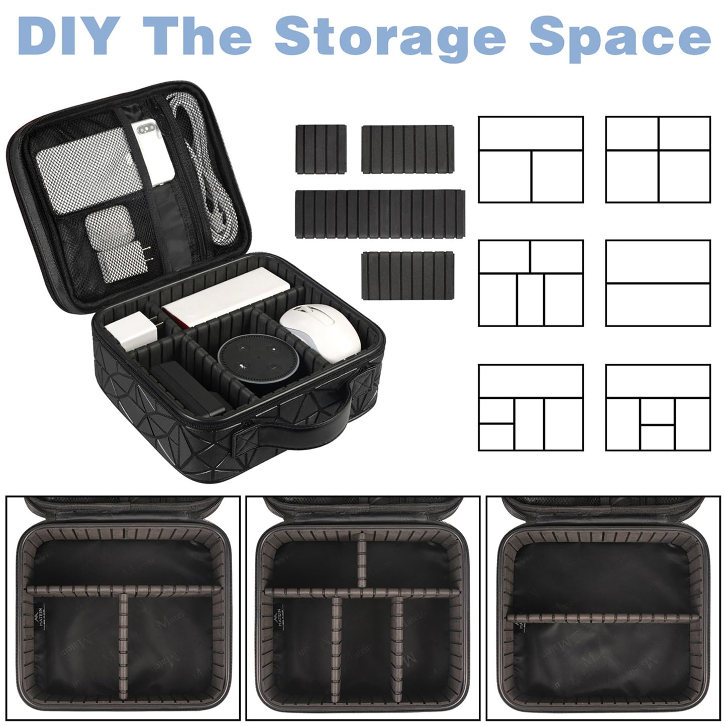 MATEIN Cable Organizer Bag, Travel Electronic Storage Cord Organizer Box