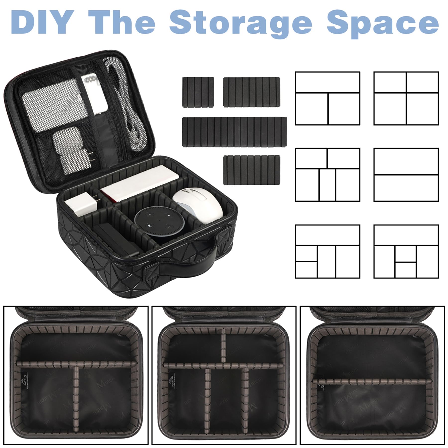 MATEIN Cable Organizer Bag, Travel Electronic Storage Cord Organizer Box