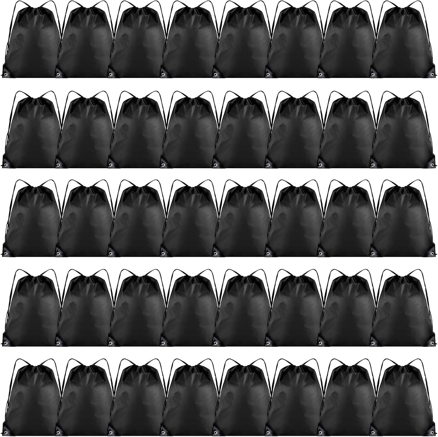 40 Pieces Drawstring Backpack Bulk Cinch Sackpack Ployster Drawstring Bags for Gym Party Trip(Black)