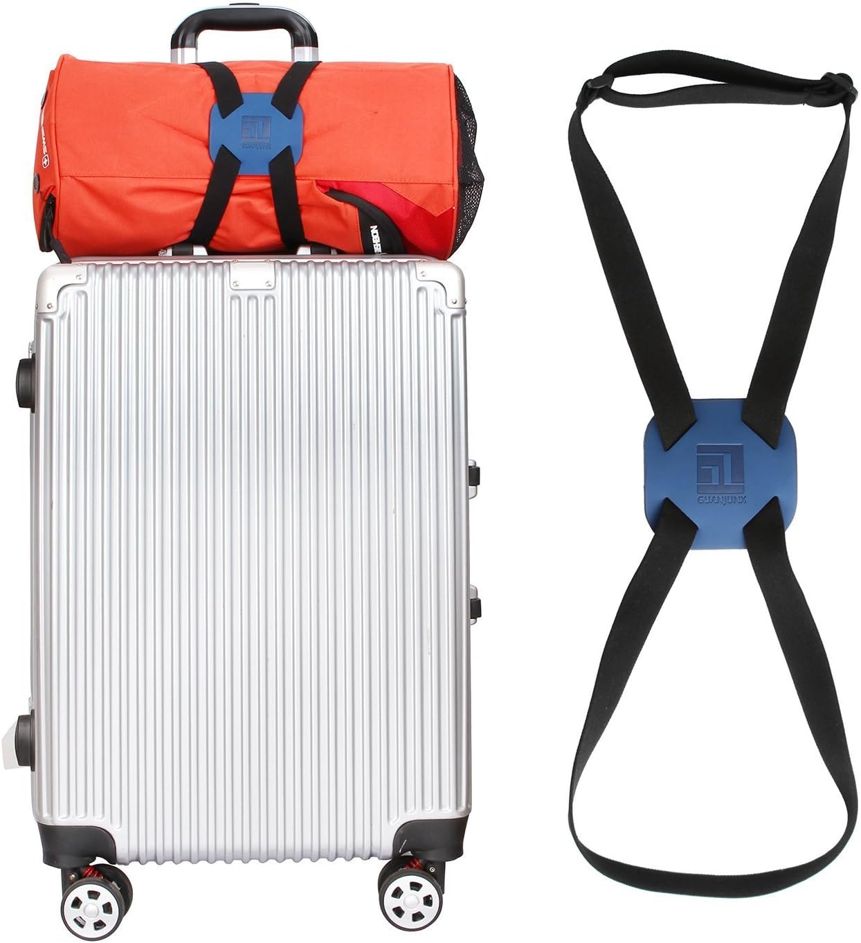 Luggage Straps Bag Bungee for Add a Bag Easy to Travel Suitcase Elastic Strap Belt (Blue) …