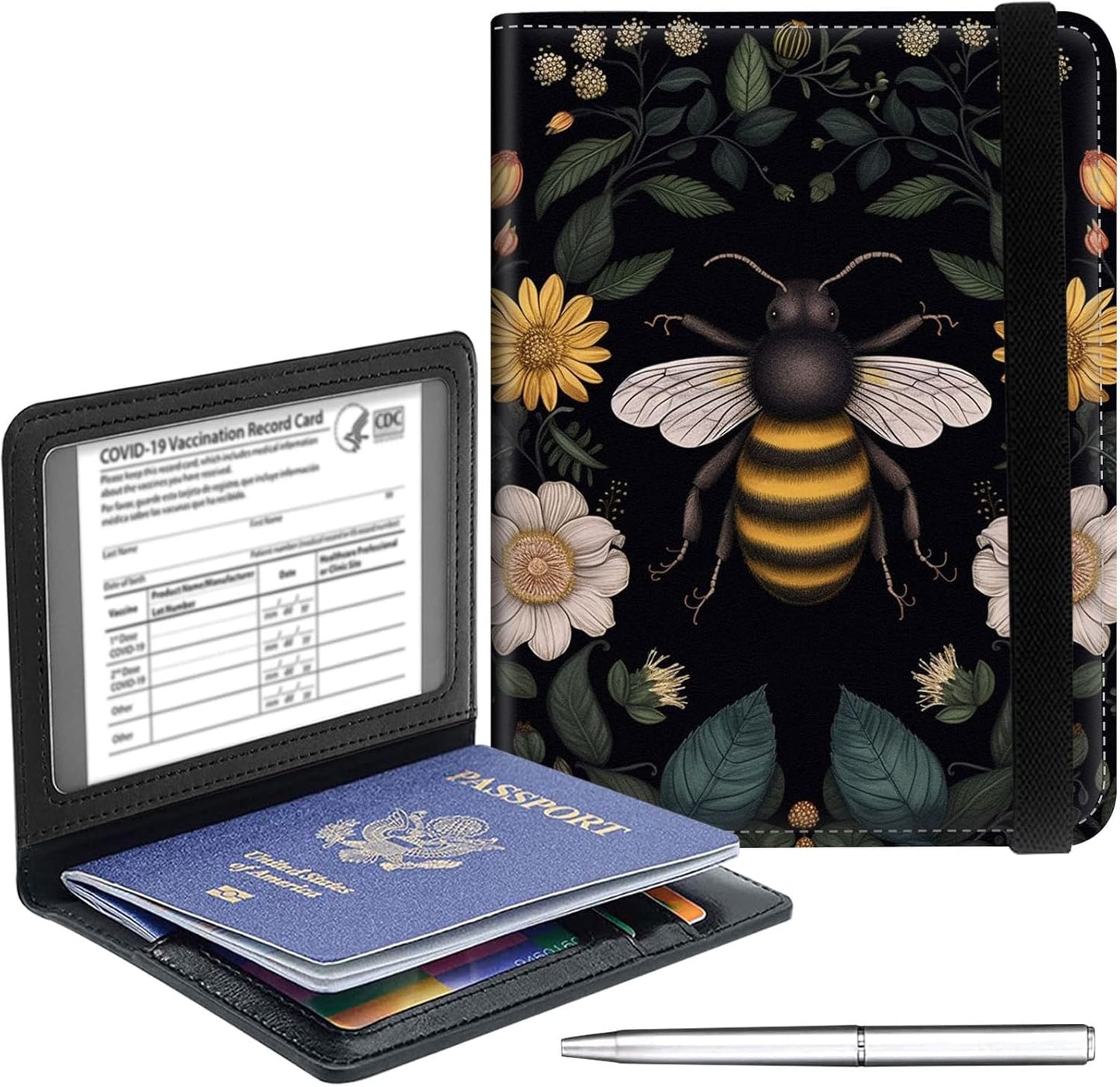 Passport Holder Cover Wallet Travel Essentials RFID Blocking Case Leather Passport Cover Wallet