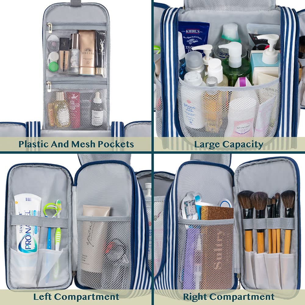 PAVILIA Extra Large Toiletry Bag Travel Bag for Women Men, Hanging Cosmetic Organizer, Water