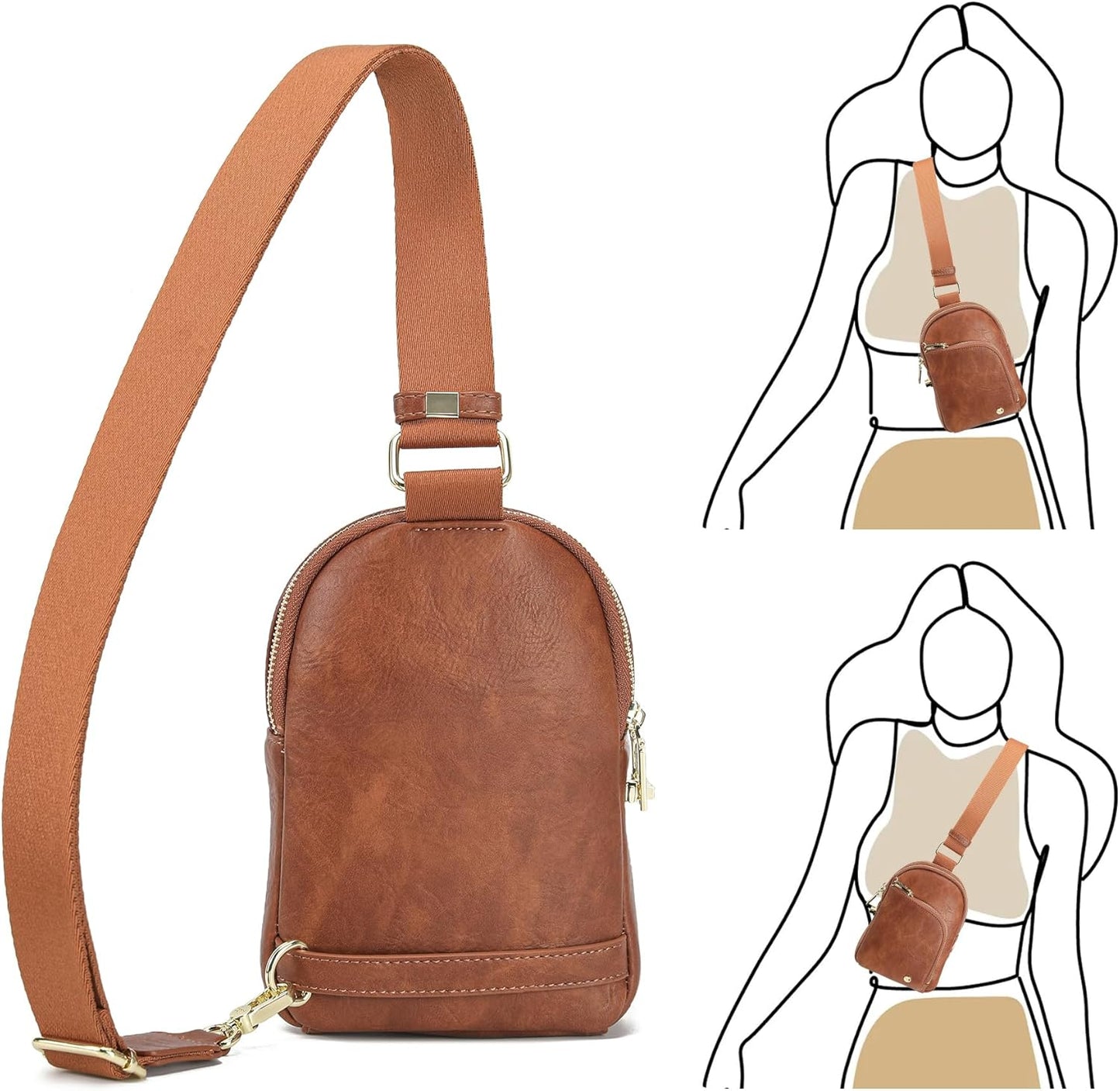 INICAT RFID Blocking Sling Bag Anti Theft Crossbody Bags for Women Travel Fanny Pack Cross Body for Woman Chest Bag
