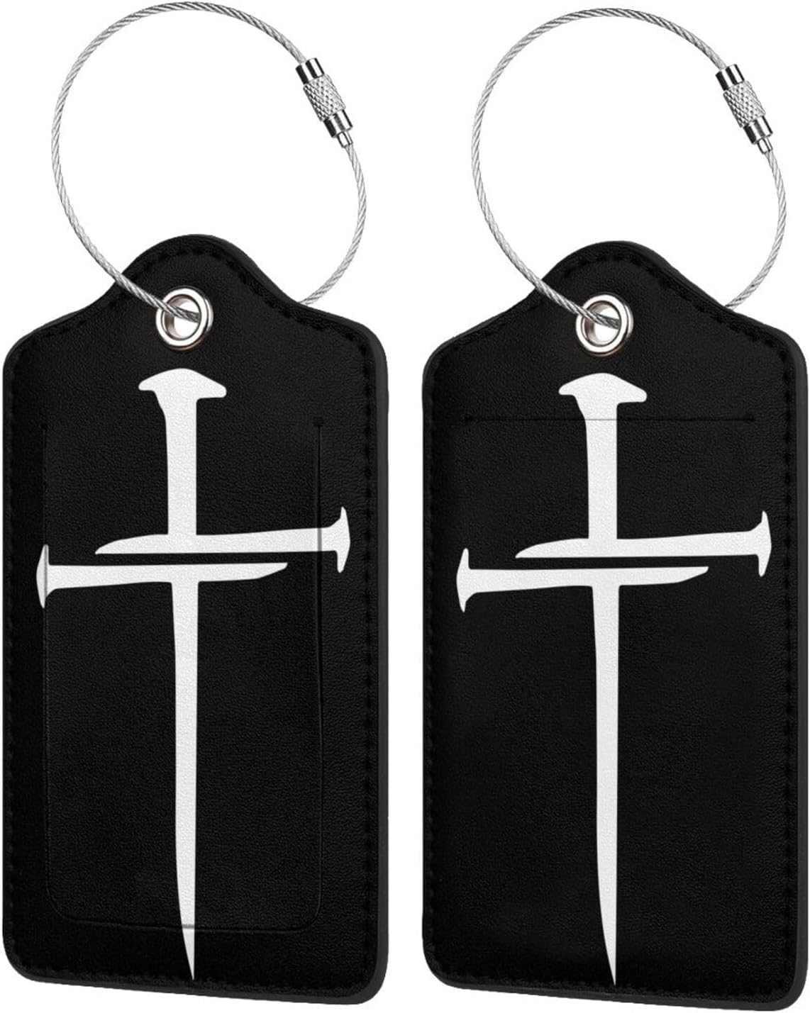 2 Pcs Jesus Luggage Tag for Suitcases, Christian Redeemed Nail Cross Tags, Cruise Ship Essential Travel Gift for Men Women Couples, Funny Religious Faith Blessed Christmas Decor
