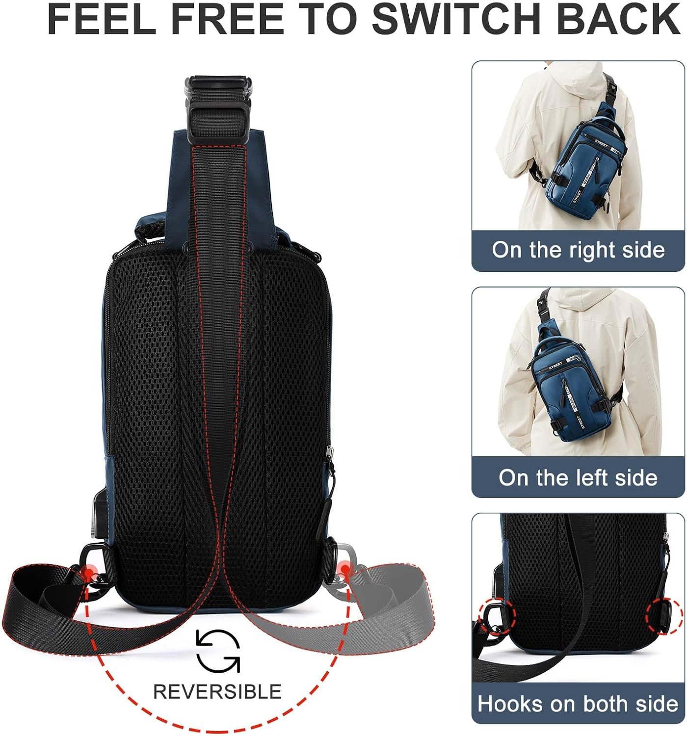 Mini Sling Bag for Men Women - Lightweight Crossbody Backpack, Multipurpose Shoulder Bag, Small