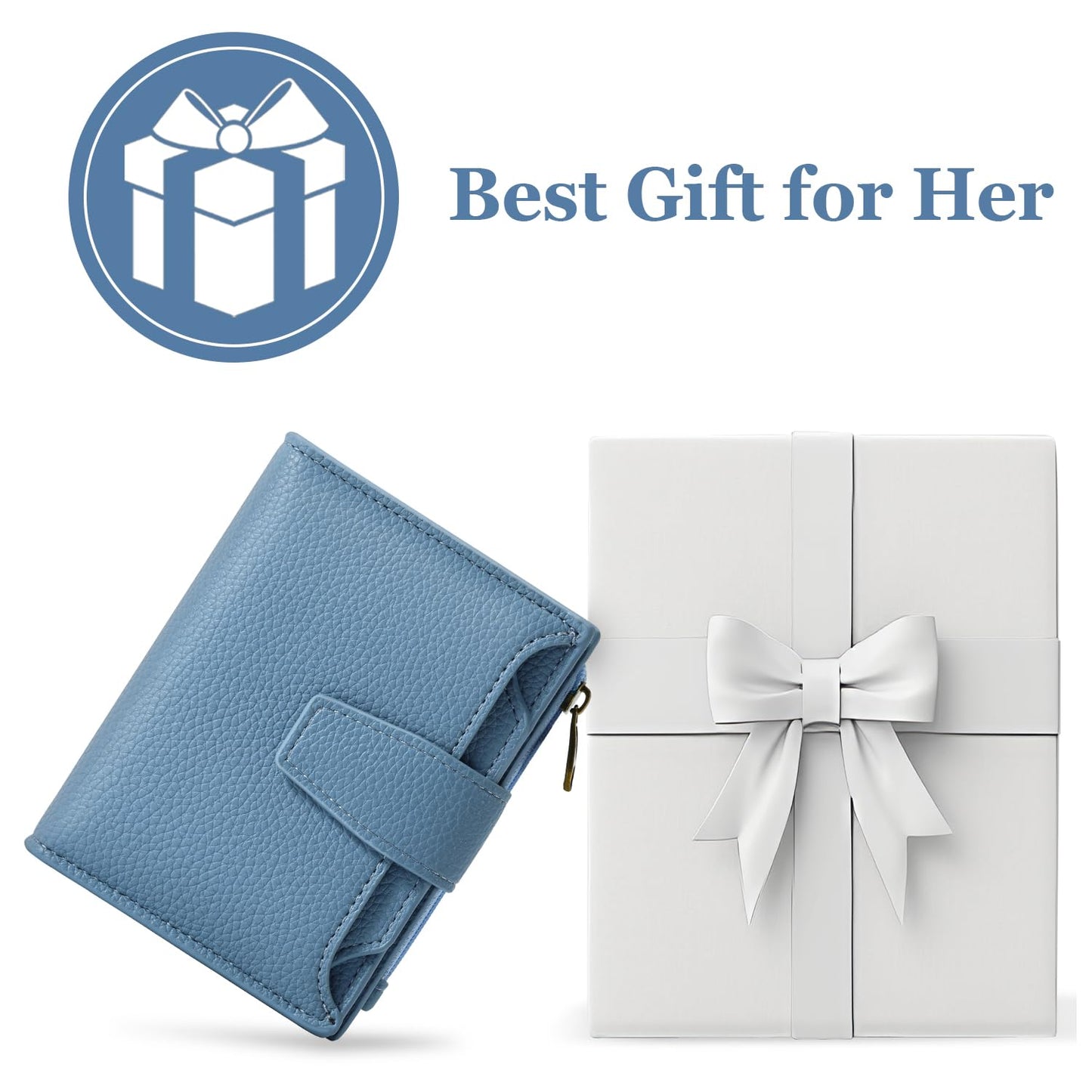 Airkit Small Wallet Women RFID Blocking Soft Leather Bifold Compact Card Holder Wallet for Women