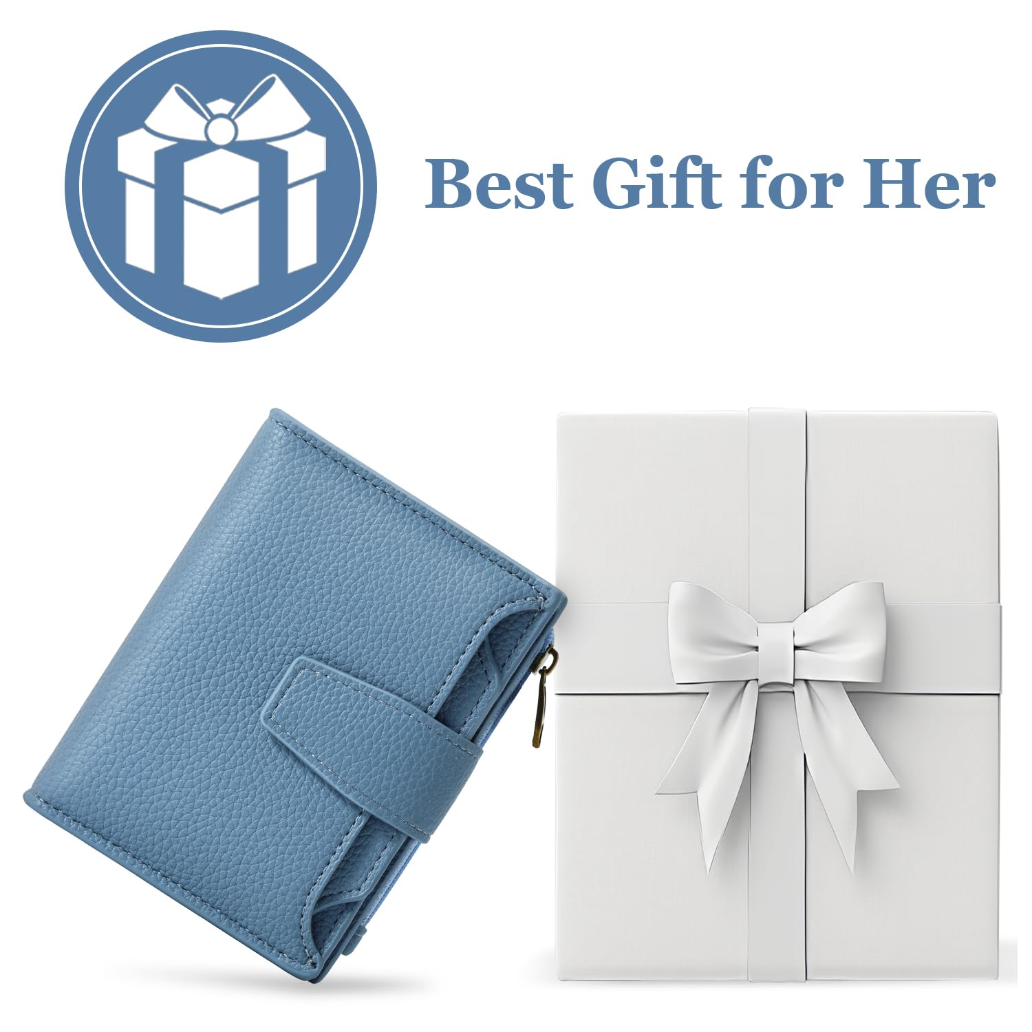 Airkit Small Wallet Women RFID Blocking Soft Leather Bifold Compact Card Holder Wallet for Women
