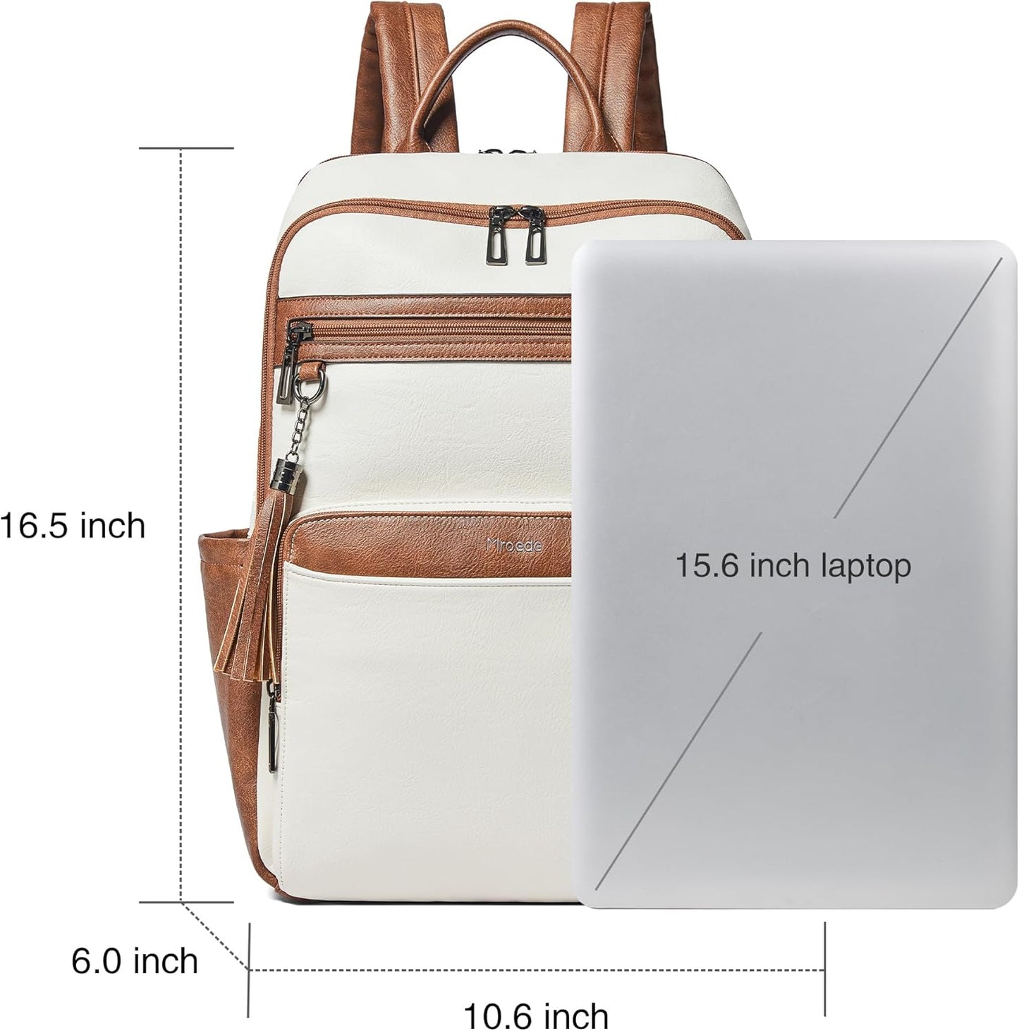Leather Laptop Backpack for Women,Leather Backpack with Laptop Compartment Fit 15.6 inch