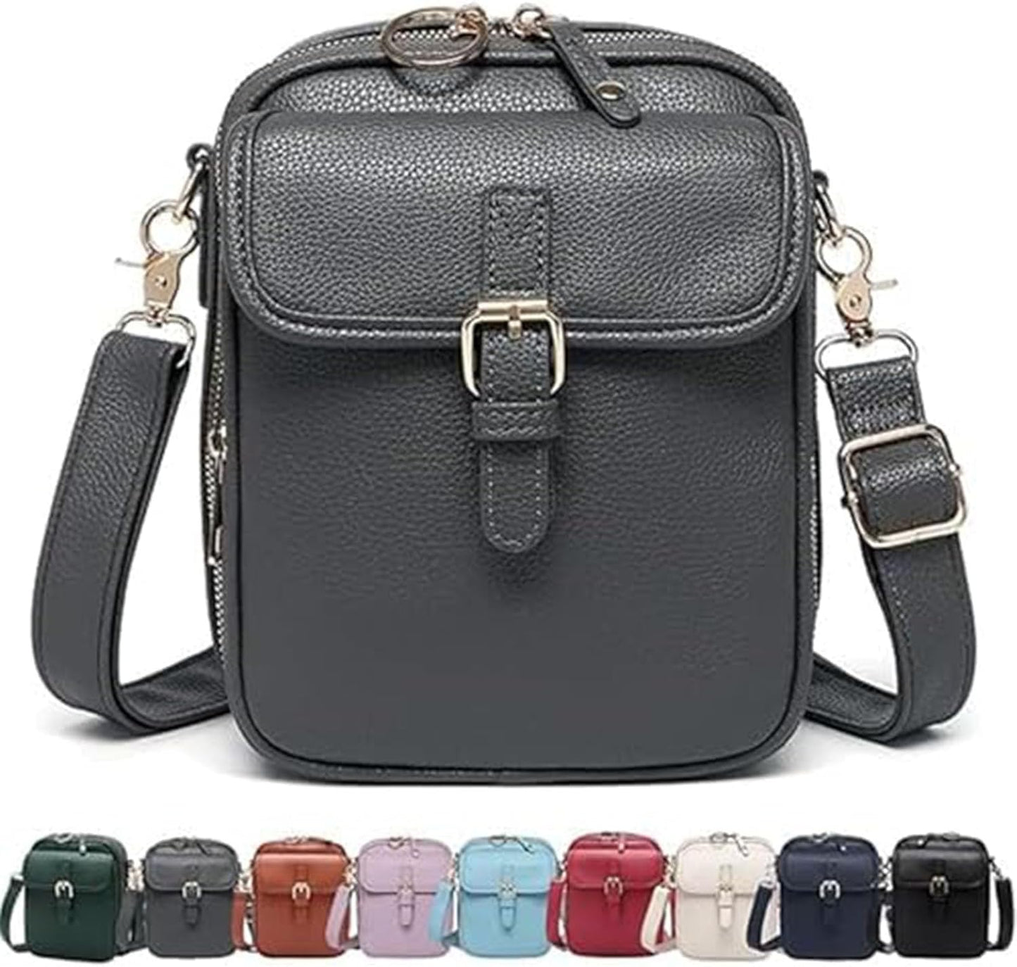 Leather Crossbody Bag for Women,Anti-Theft Messenger Bag with Large Capacity,Built-in Purse Card Slots Shoulder Sling Bag