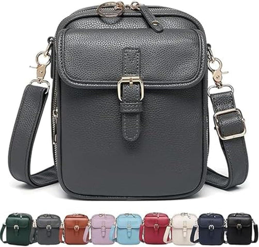 Leather Crossbody Bag for Women,Anti-Theft Messenger Bag with Large Capacity,Built-in Purse Card Slots Shoulder Sling Bag