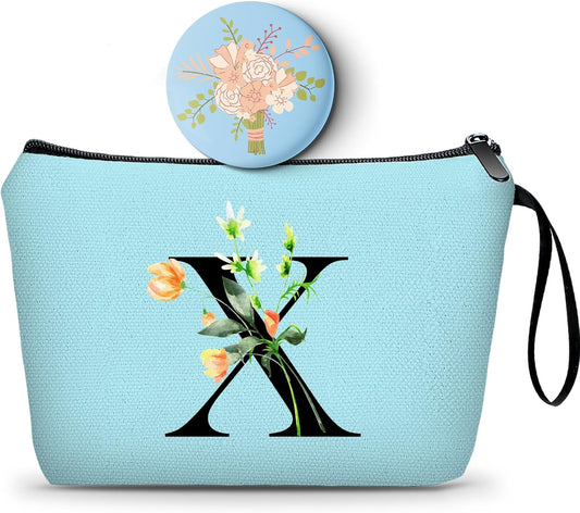 Happy Birthday Friendship Bridesmaid Team Gifts for Employees Women Mom Aunt Daughter Teenage Girl Personalized Make up Cosmetic Bag Travel with Mirror Mothers Day Christmas Graduation X