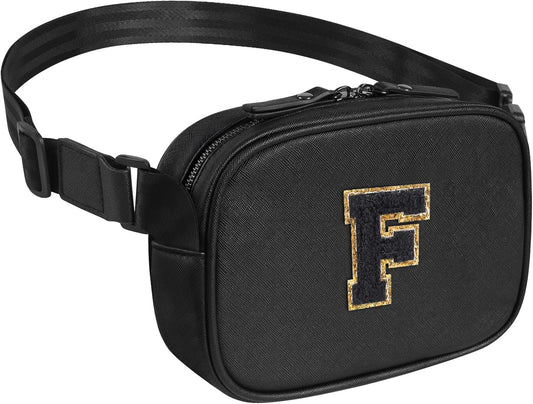 Cross Body Fanny Pack for Women, Fashion Waist Packs, Crossbody Bags, Belt Bag with Adjustable Strap (Black F)