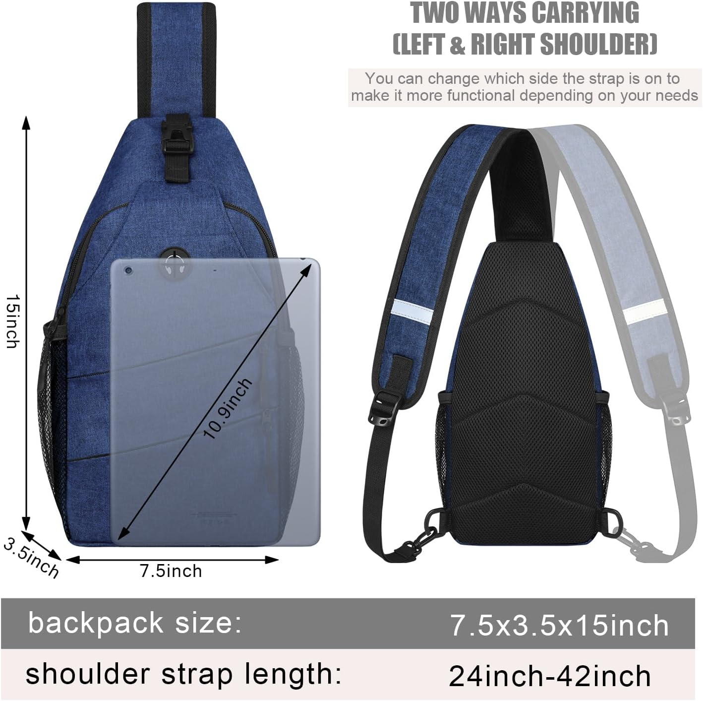 Crossbody Bags for Women Men Trendy Sling Bag Backpack Casual Chest Bag with Convertible Shoulder