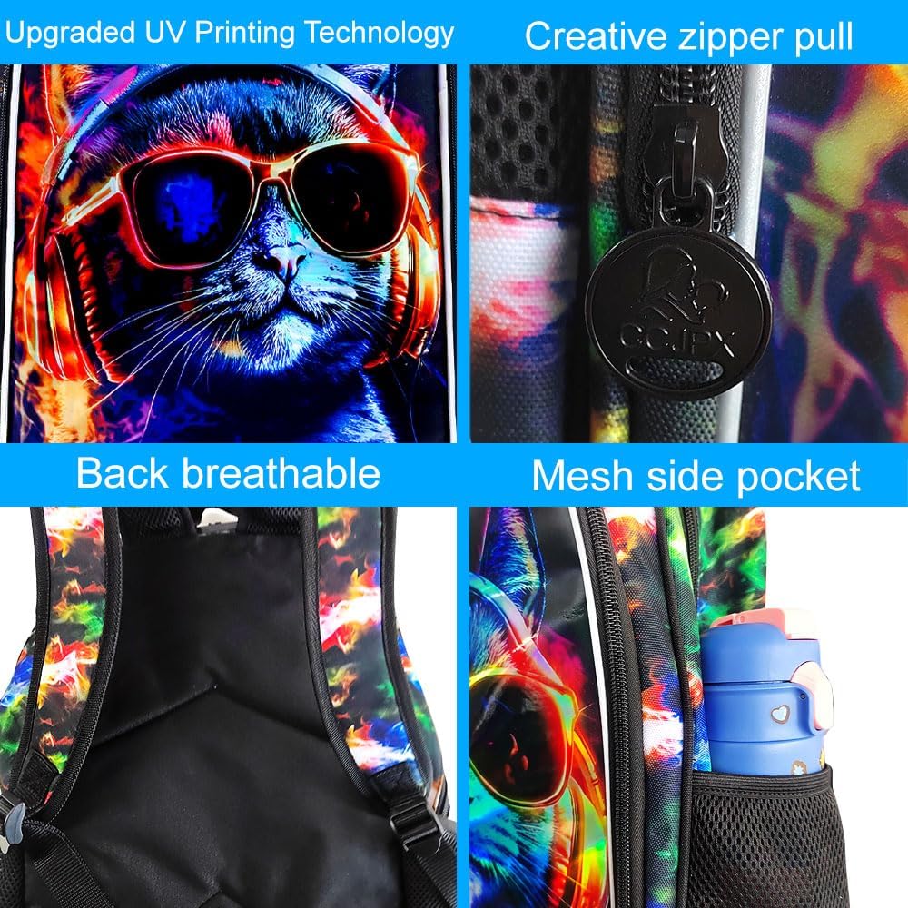 3Pcs Backpack for Boys, 17" Kids Bookbag with Lunch Box, School Backpacks for Elementary Preschool