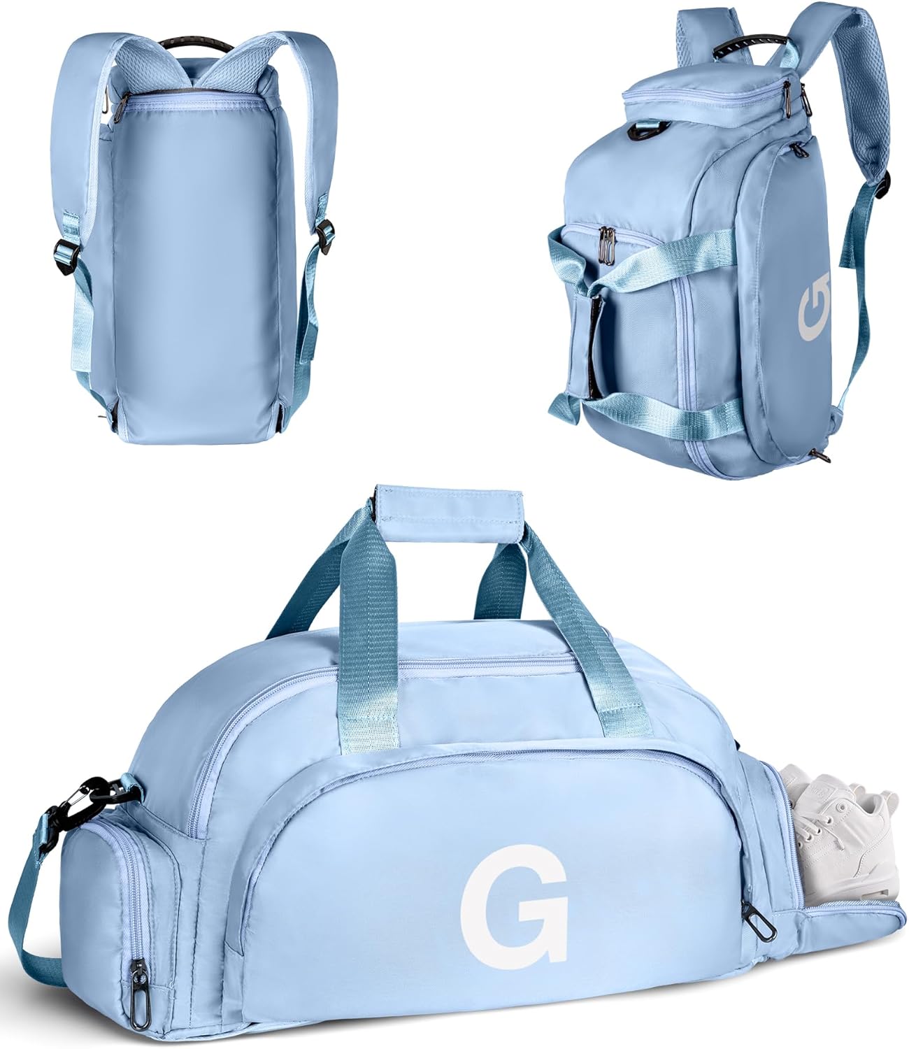 Daughter Birthday Gift, Initial Gym Bags with Shoe Compartment, Dance Bag for Girls, Monogram Kid Overnight Bags, Tween Girl Gifts Trendy Stuff-Carry on Travel Duffel (Letter G)