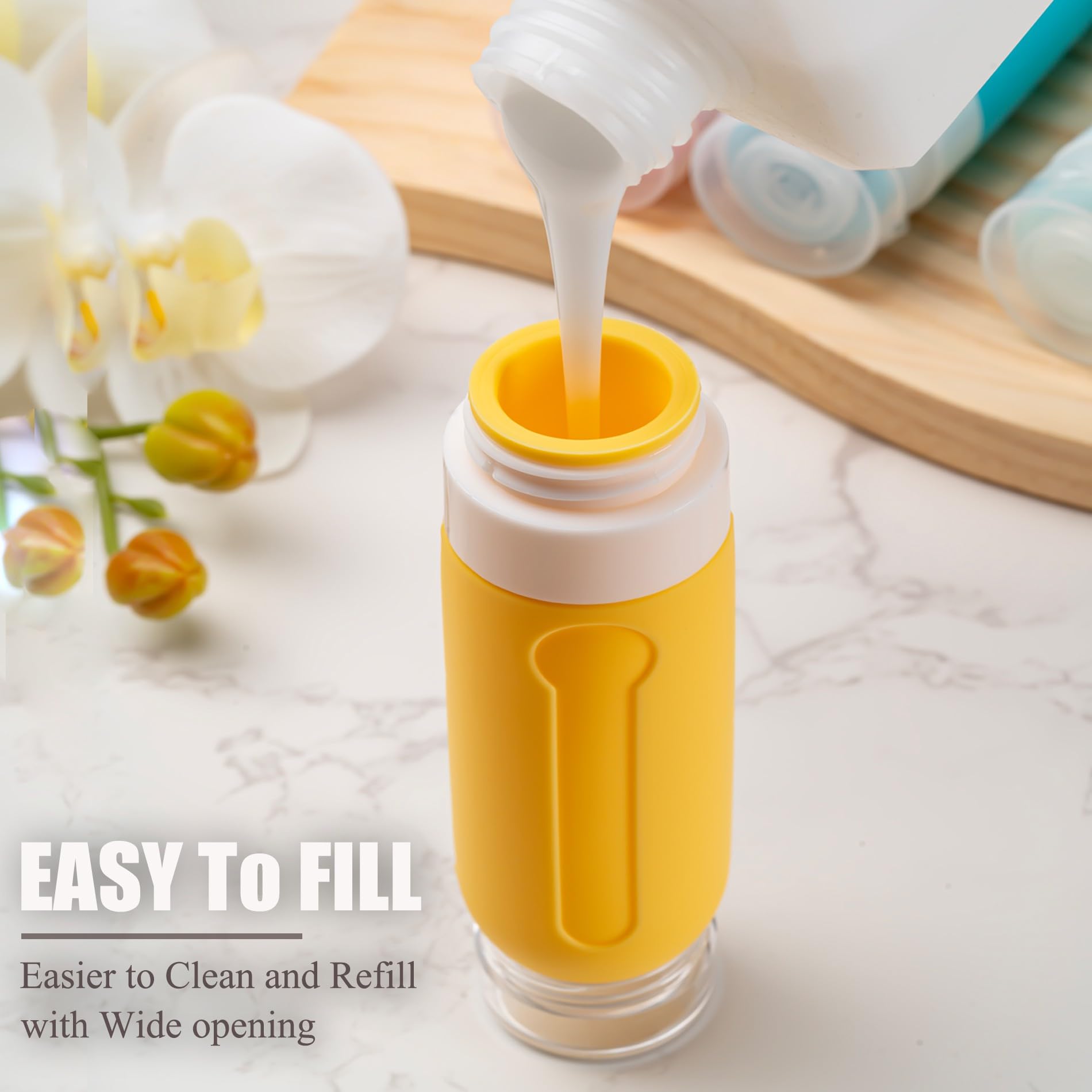 16pack Travel Bottles for Toiletries, TSA Approved LeakProof Squeezable Silicone Toiletry