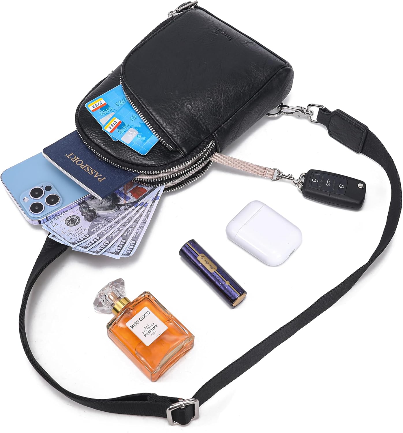 INICAT RFID Blocking Sling Bag Anti Theft Crossbody Bags for Women Travel Fanny Pack Cross Body for Woman Chest Bag