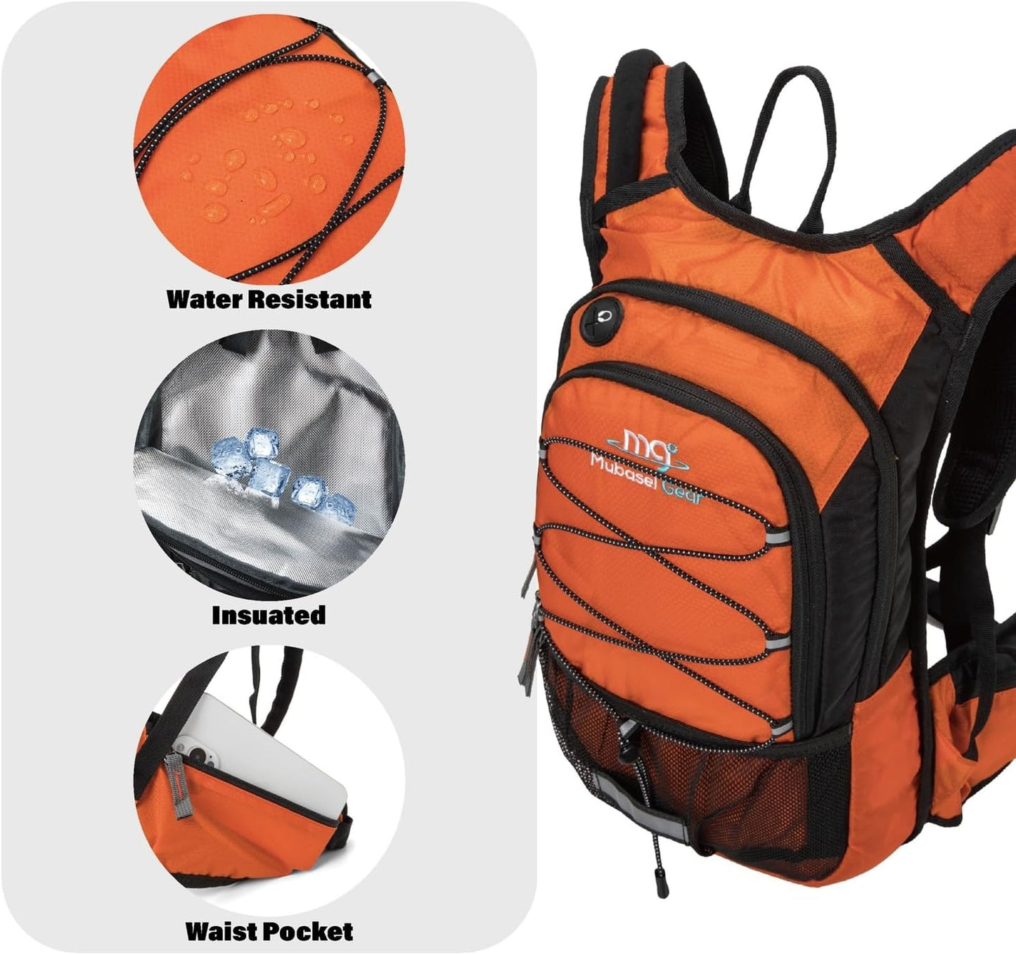 15L Insulated Hydration Backpack Pack with 2L Water Bladder Lightweight Hiking Backpack Bag for