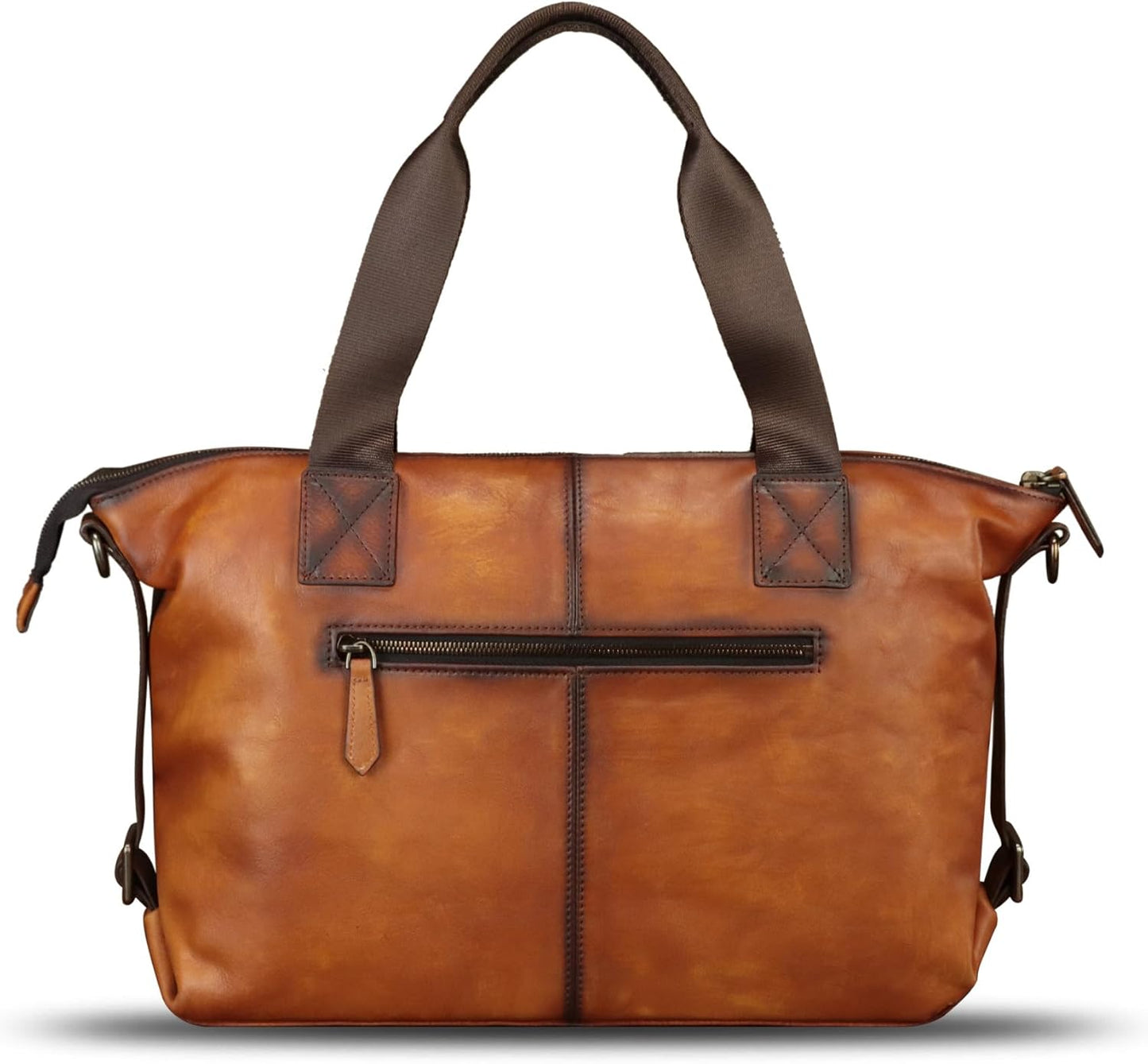 Genuine Leather Messenger Bag and Briefcase Purse for Men Leather Top Handle Handbags Satchel Shoulder Bag for Laptop Strap