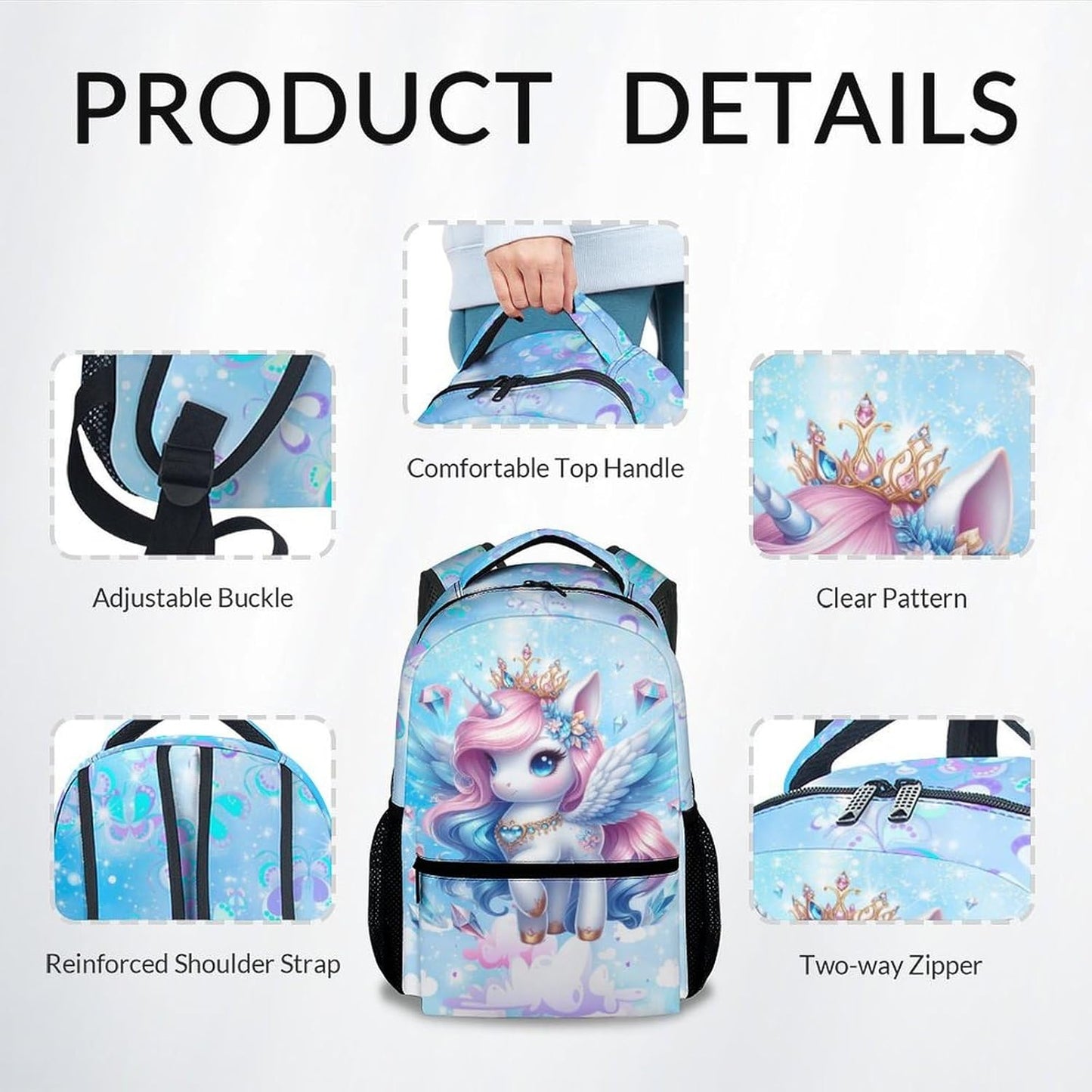Backpack for Girls - Unicorn Backpack for Kids - Toddler Bookbag School Supplies - 17 Inch Cute School Bag for Primary Kindergarten Preschool